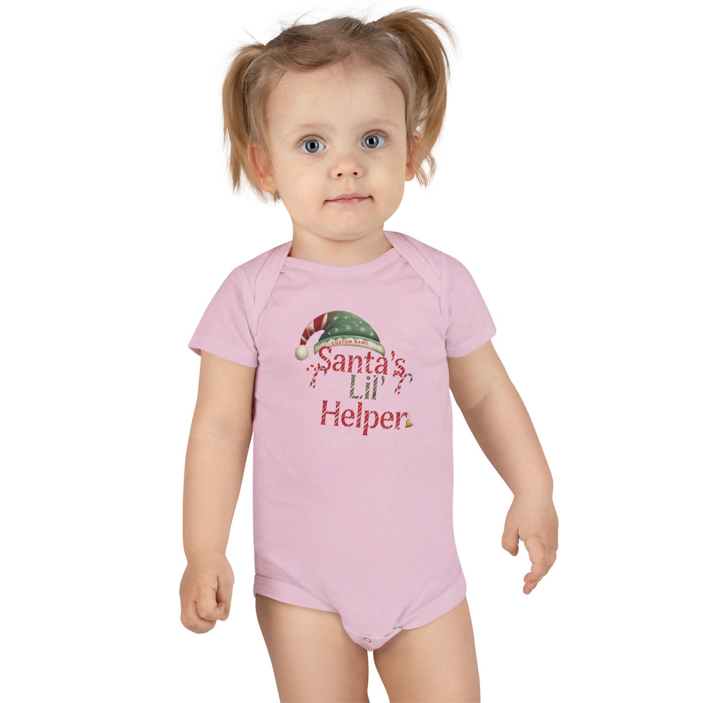 Personalized Santa's Lil Helper Baby Onesie, Christmas Baby Outfit, Holiday Gift for New Parents, Cute Baby Bodysuit, Infant Wear