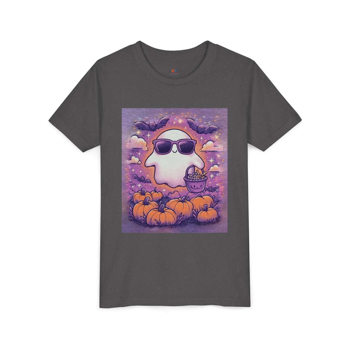 Adorable Ghost Halloween Tee, Youth Short Sleeve T-Shirt Printify
