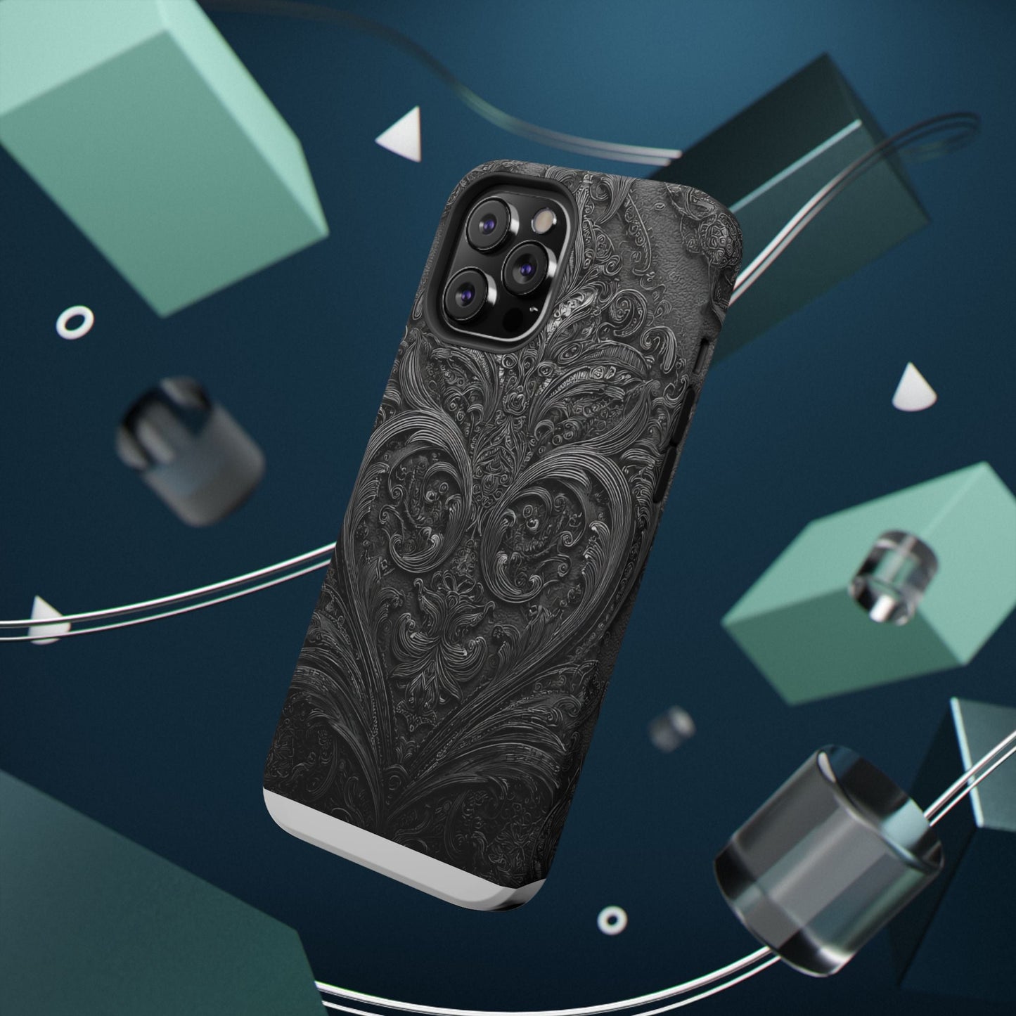 Phone Cases - Elegant Vintage Black Lace Design Printify