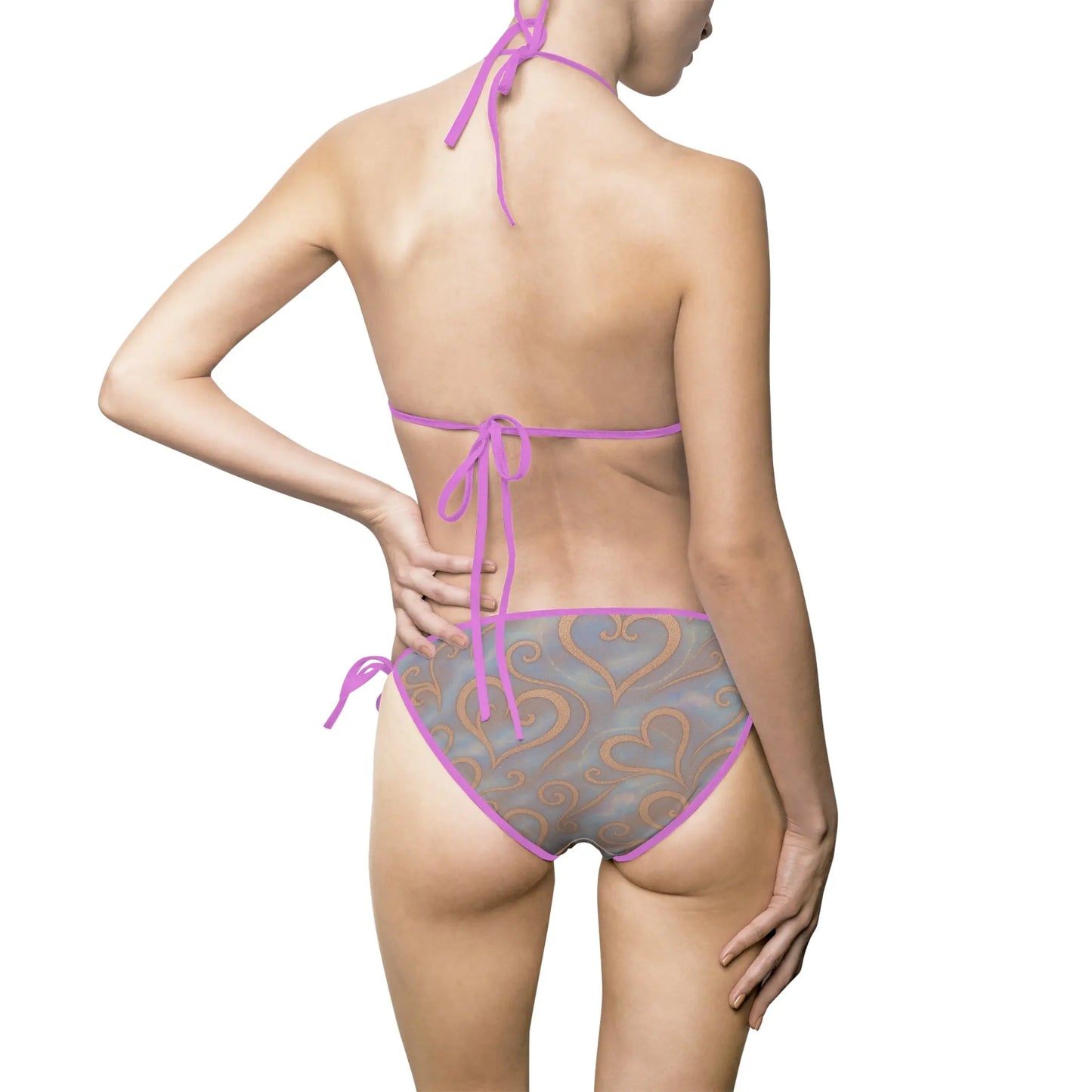 Bikini Swimsuit - Whimsical Romantic Rose Gold and Blush Pink Design Printify