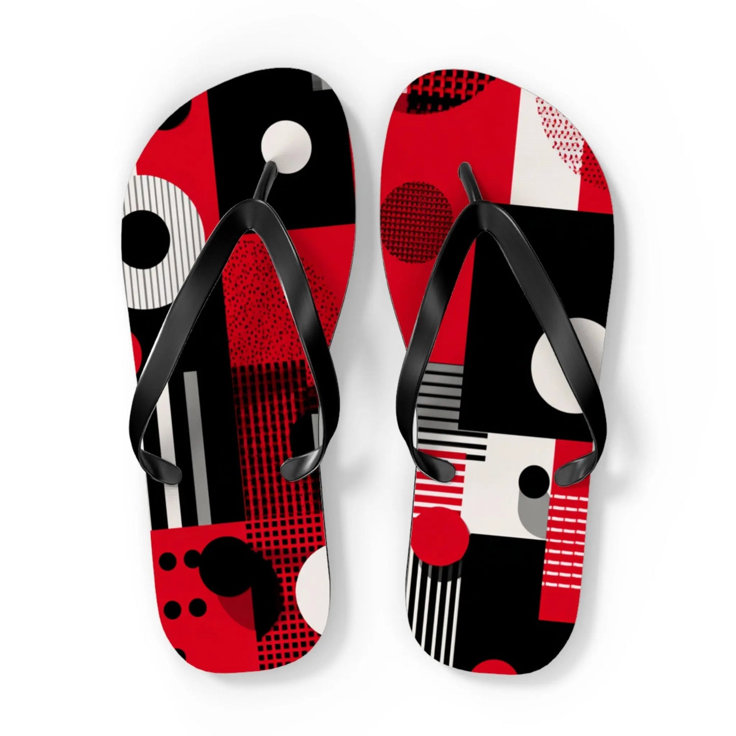 Flip Flops Ladybug Color inspired Geometric Patterns Printify