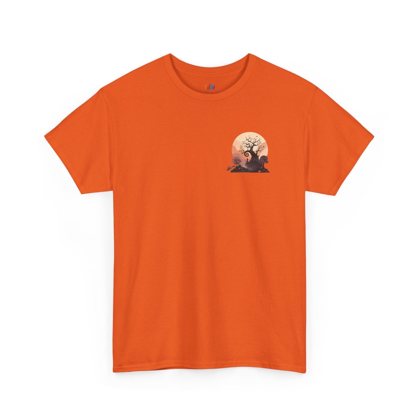 Spooky Sunset Tee, Halloween Shirt, Fall Apparel, Unisex Graphic Tee, Autumn Vibes, Cozy Casual Wear Printify