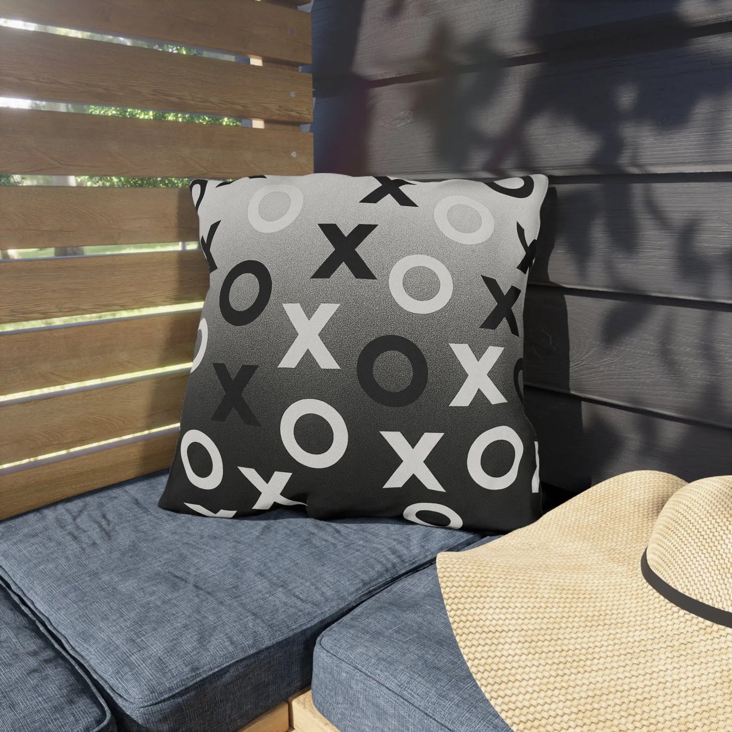 Modern Outdoor Pillows, Cozy Patio Decor, Minimalist XO Design Throw Cushions, Garden Accessories, Outdoor Living Essentials, Stylish Home Decor Printify