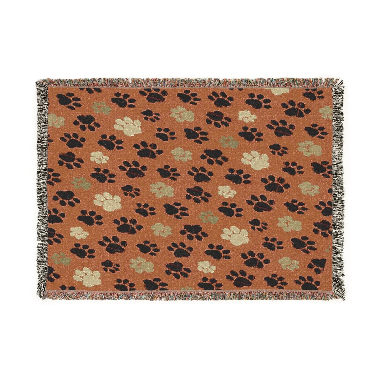 Woven Blanket - Dog Paw Pattern Printify