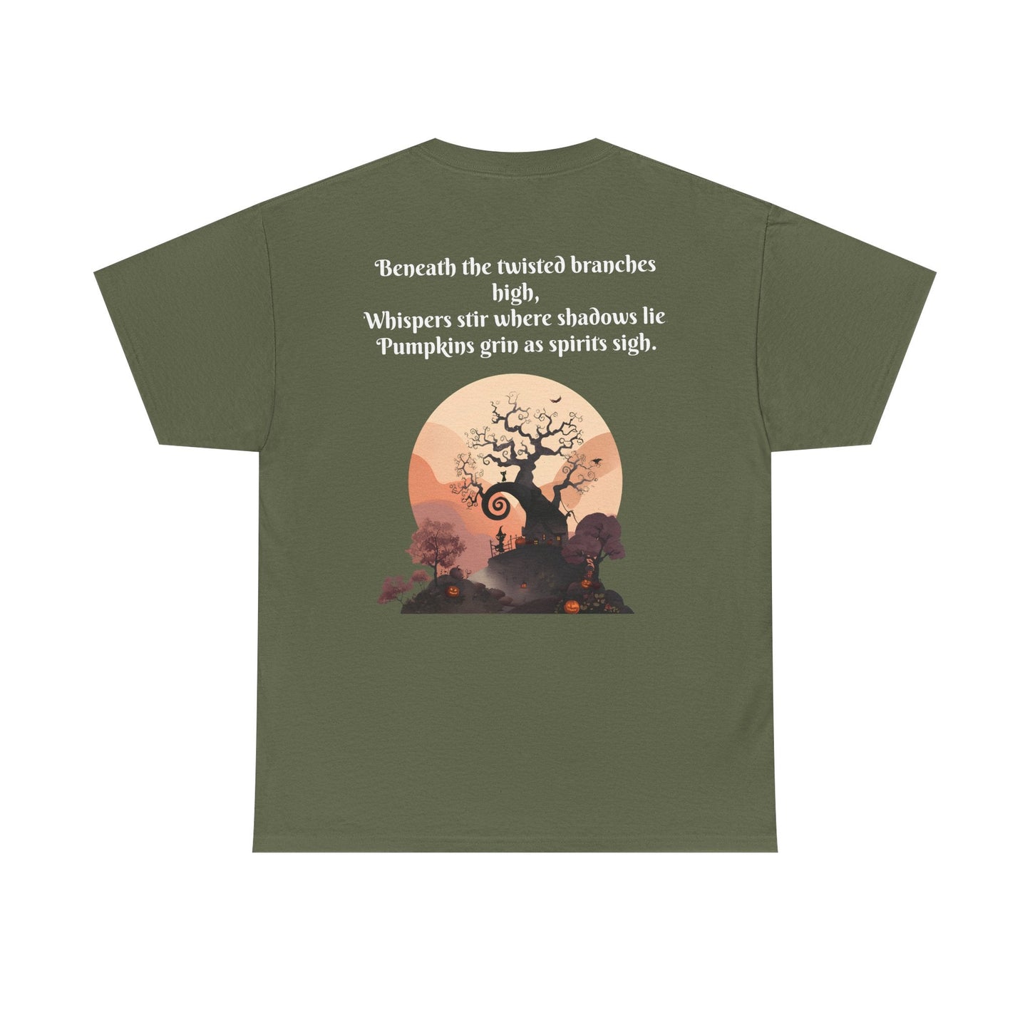 Spooky Sunset Tee, Halloween Shirt, Fall Apparel, Unisex Graphic Tee, Autumn Vibes, Cozy Casual Wear Printify