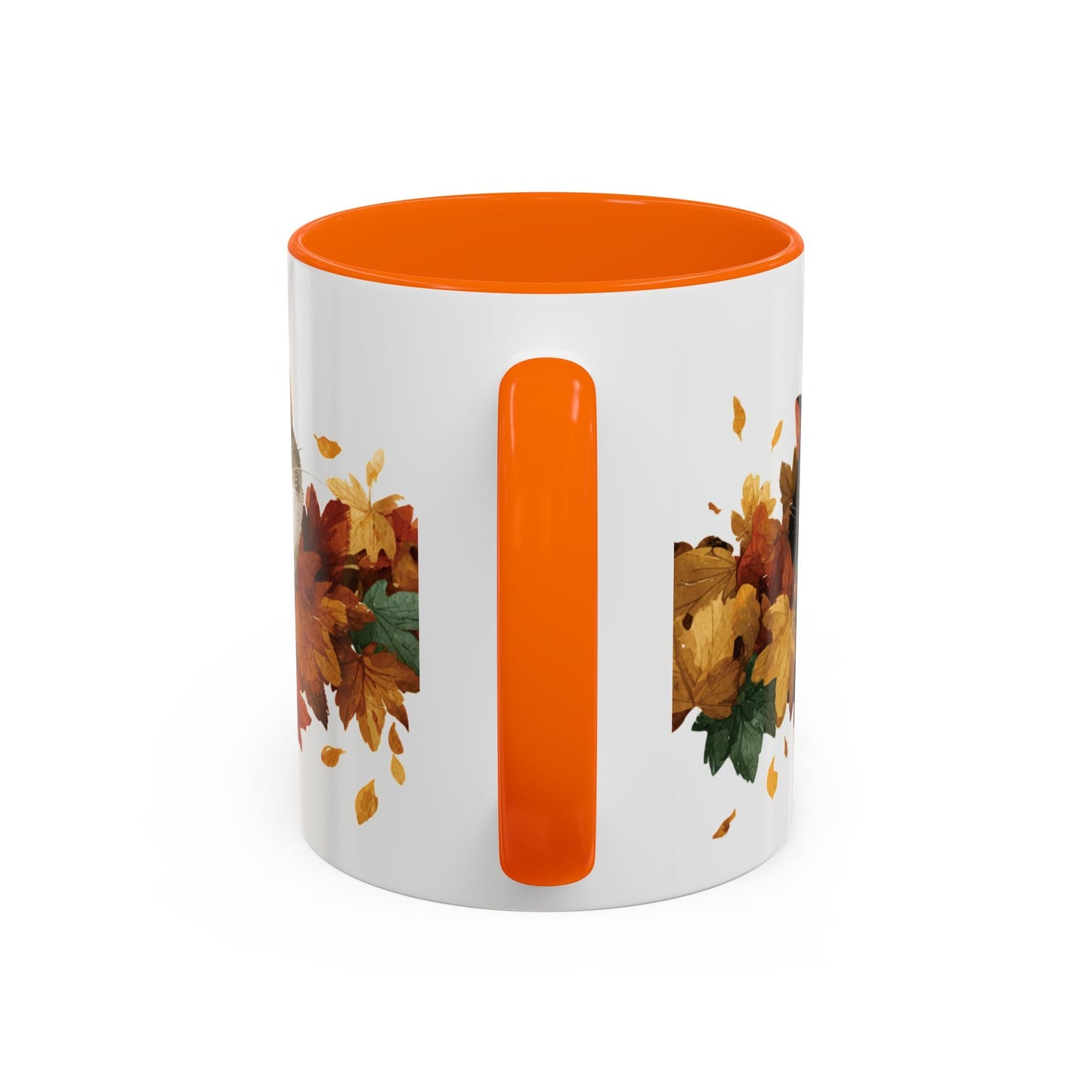 Autumn Cat Coffee Mug, Cute Animal Mug, Fall Decor, Gift for Cat Lovers, Warm Beverage Cup, Thanksgiving Coffee Cup Printify