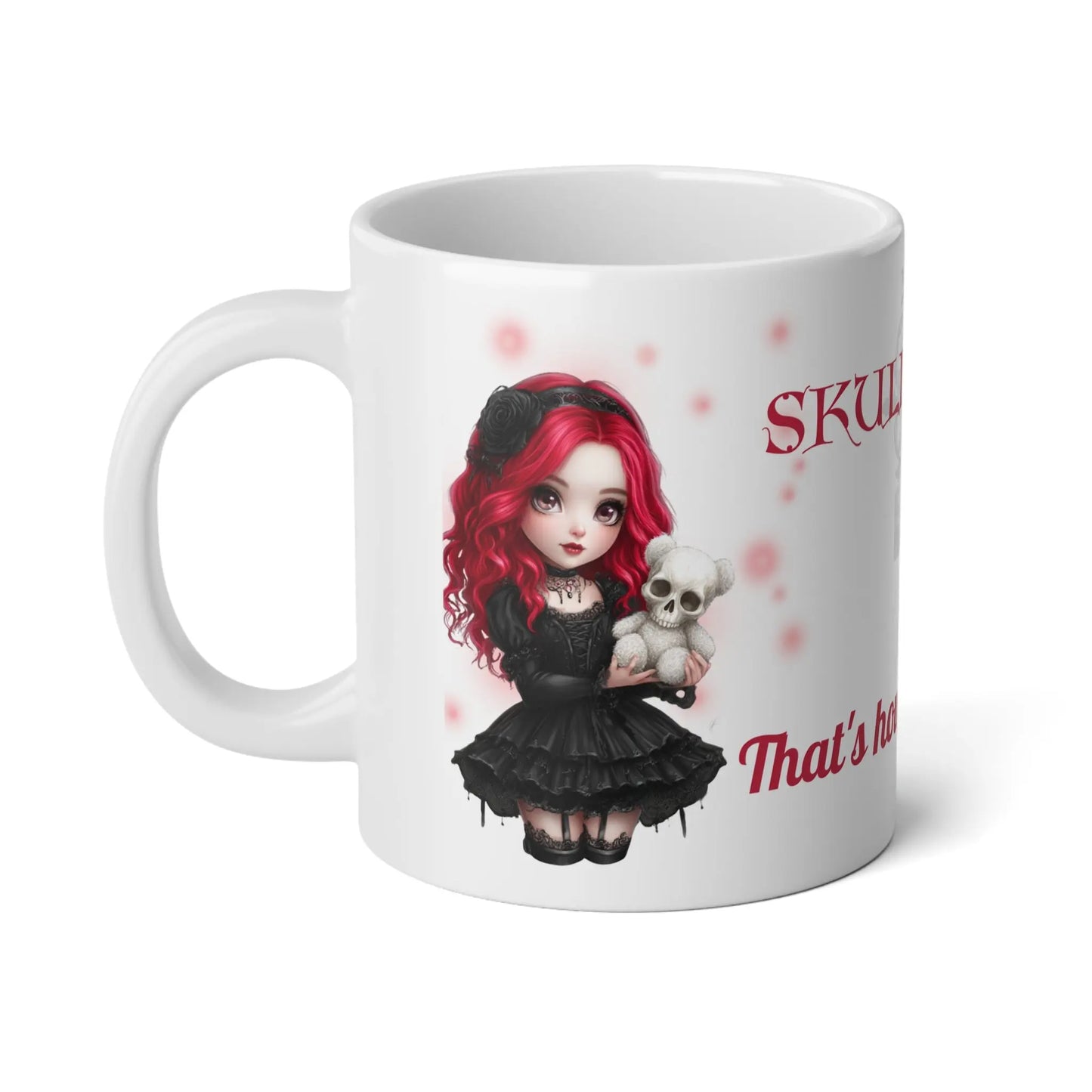 Gothic Jumbo Mug, 20oz - Perfect for Halloween, Coffee Lovers, or Dark Aesthetic Gift, Skulls, Unique Drinkware Printify