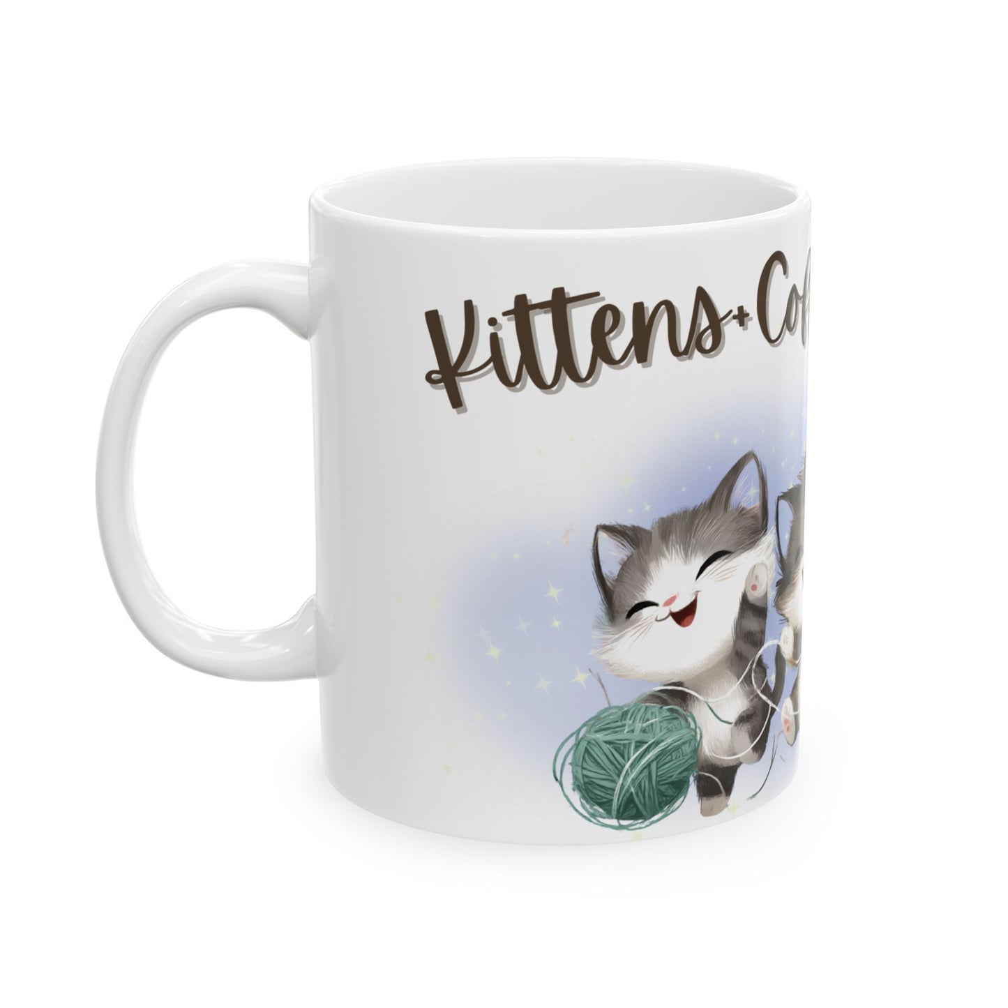 Kittens and Coffee Happiness Mug Cute Cat Lover Gift