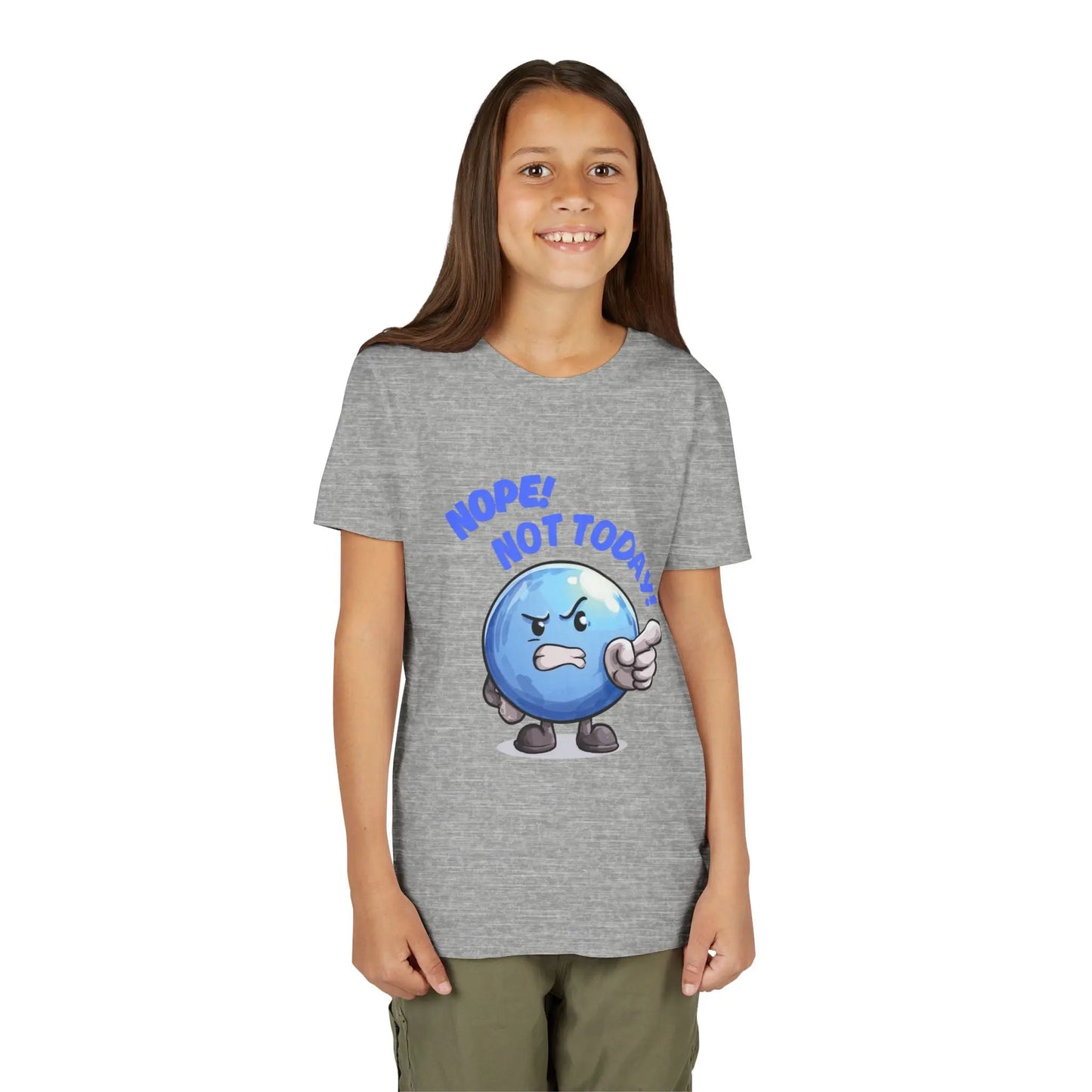 Funny Emoji Nope Not Today Youth Tee Printify