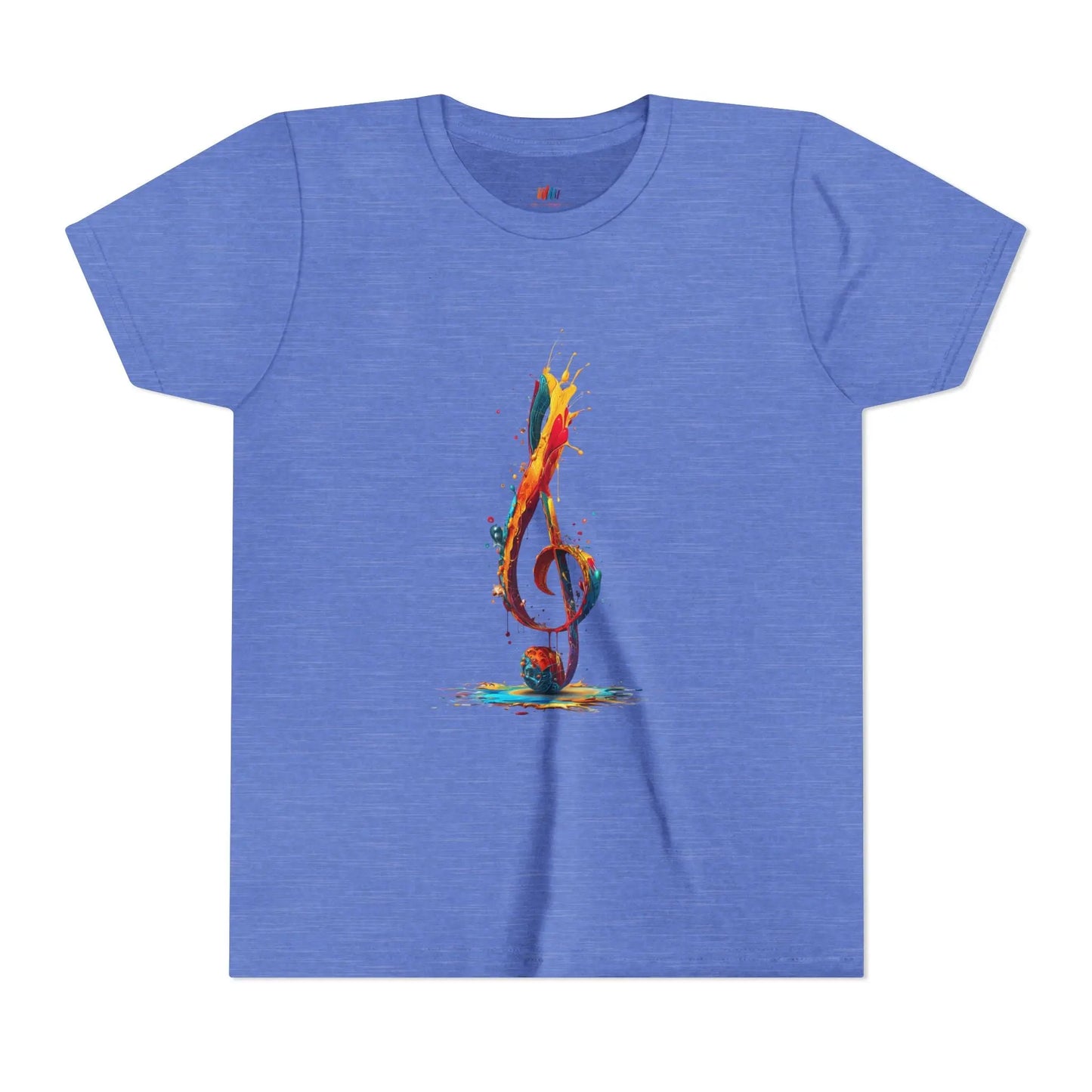 Youth Music Note Tee, Colorful Treble Clef Shirt, Printify