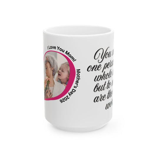 Personalized Mothers Day Mug Custom Photo Heart Coffee Cup With Name and Date Keepsake Gift 11oz 15oz