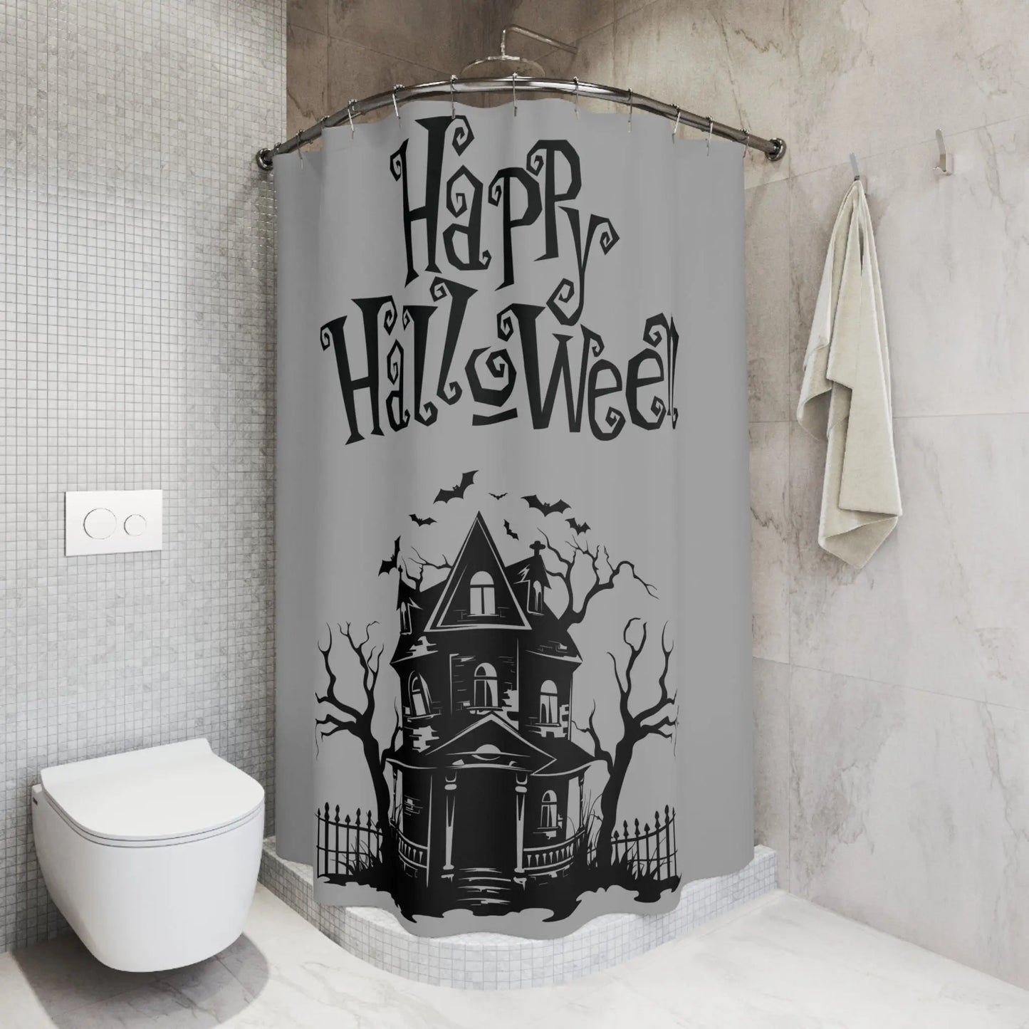 Halloween Shower Curtains, Spooky Bathroom Decor, Seasonal Home Accessories, Trick or Treat Decor, Gothic Gifting Ideas Printify