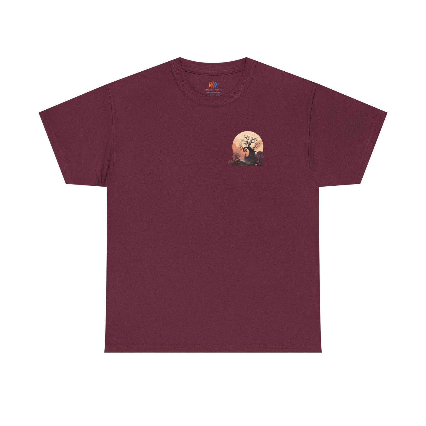 Spooky Sunset Tee, Halloween Shirt, Fall Apparel, Unisex Graphic Tee, Autumn Vibes, Cozy Casual Wear Printify