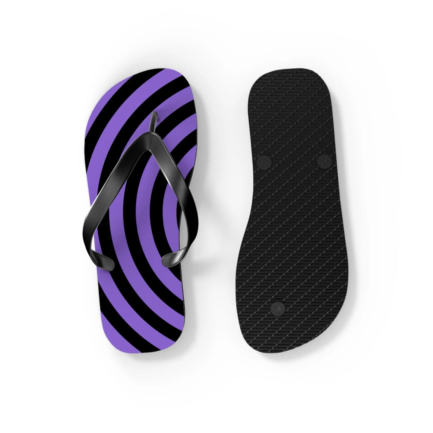 Spiral Flip Flops - Trendy Purple Design for Beach Days Printify