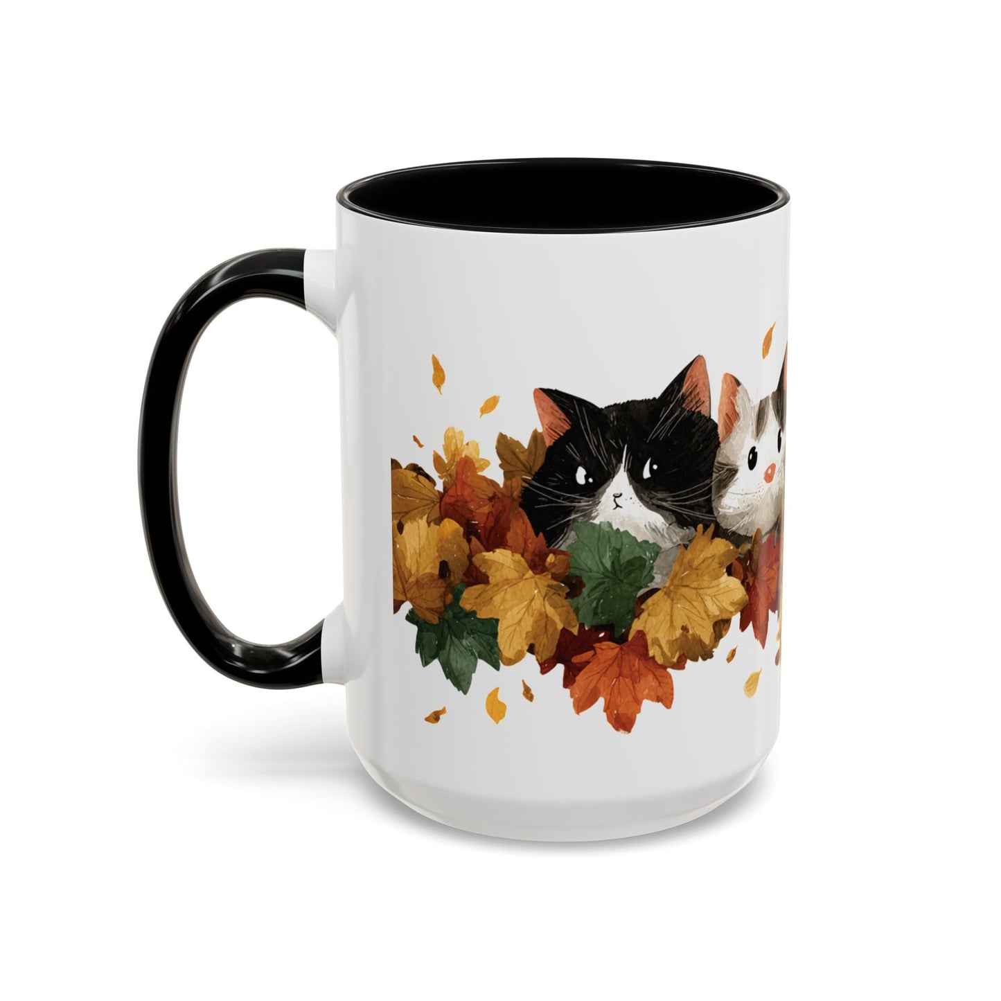 Autumn Cat Coffee Mug, Cute Animal Mug, Fall Decor, Gift for Cat Lovers, Warm Beverage Cup, Thanksgiving Coffee Cup Printify