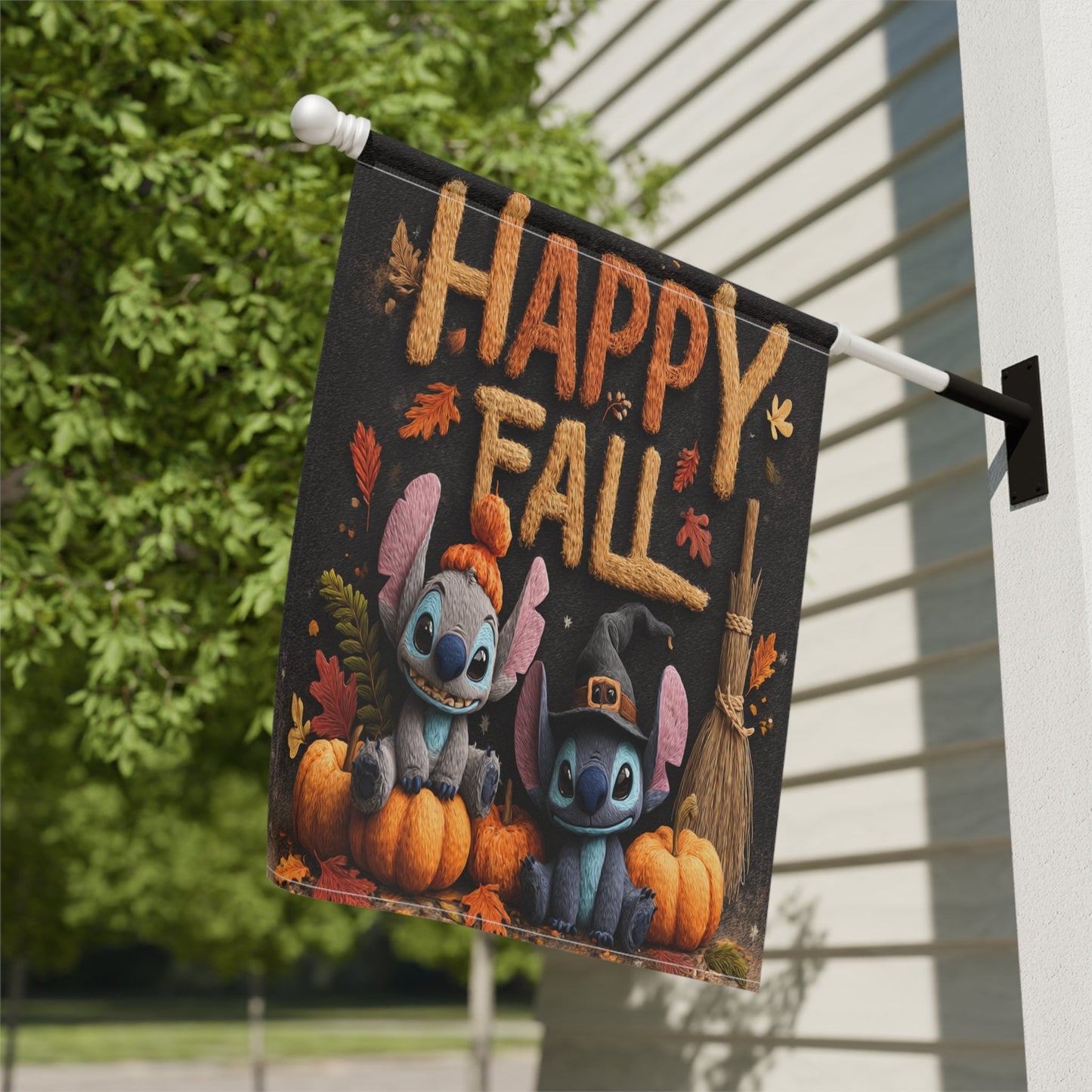 Autumn Garden Banner, Fall Decor, Happy Fall Flag, Outdoor Home Decoration, Halloween Yard Sign, Seasonal Garden Flag Printify