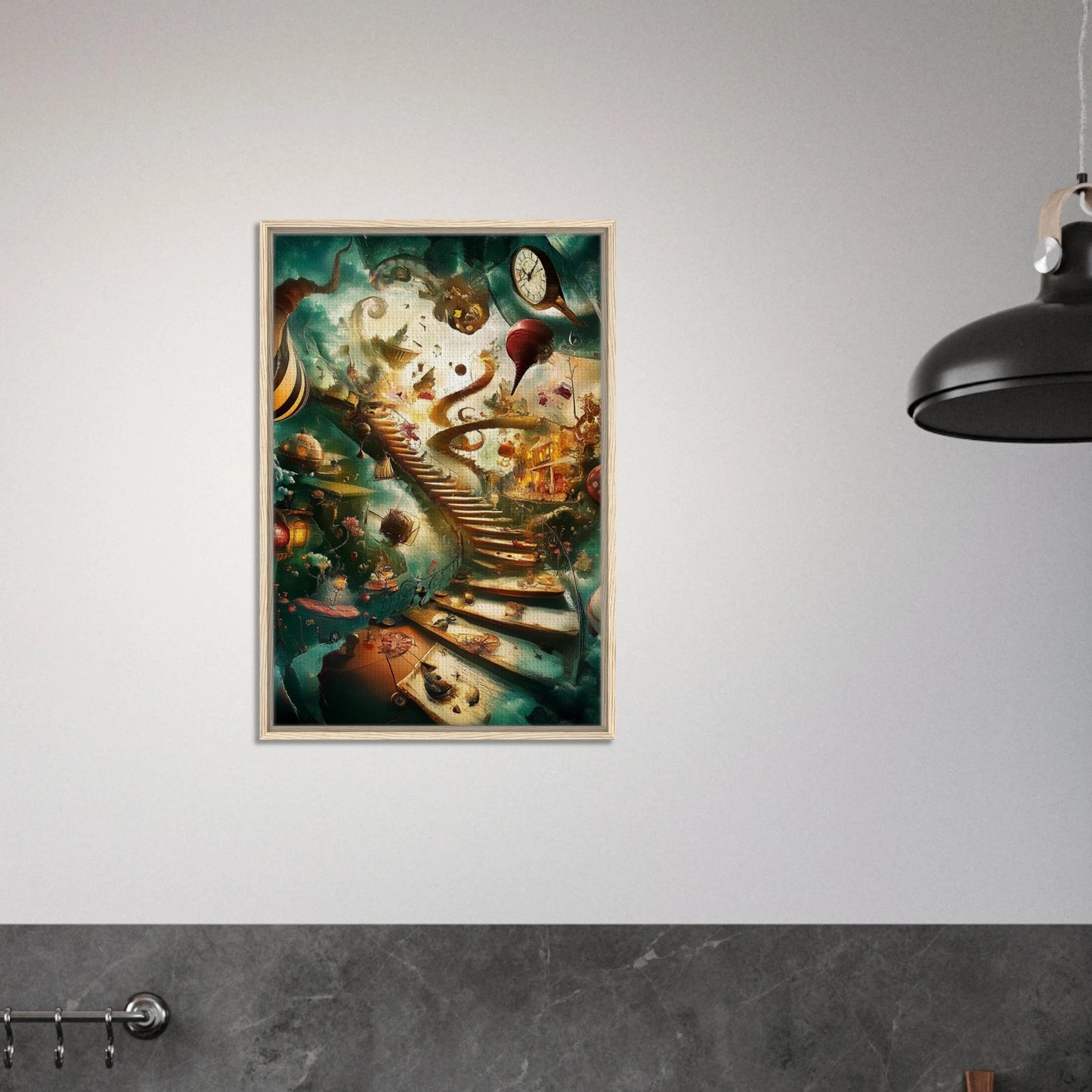 "A Wonderland Tornado" Framed Canvas Print – Surreal Fantasy Art (24x36) - Wall Art | Unique Everyday Designz Home, Gifts & Apparel A Lid for Every Pot ~Everyday Designz~