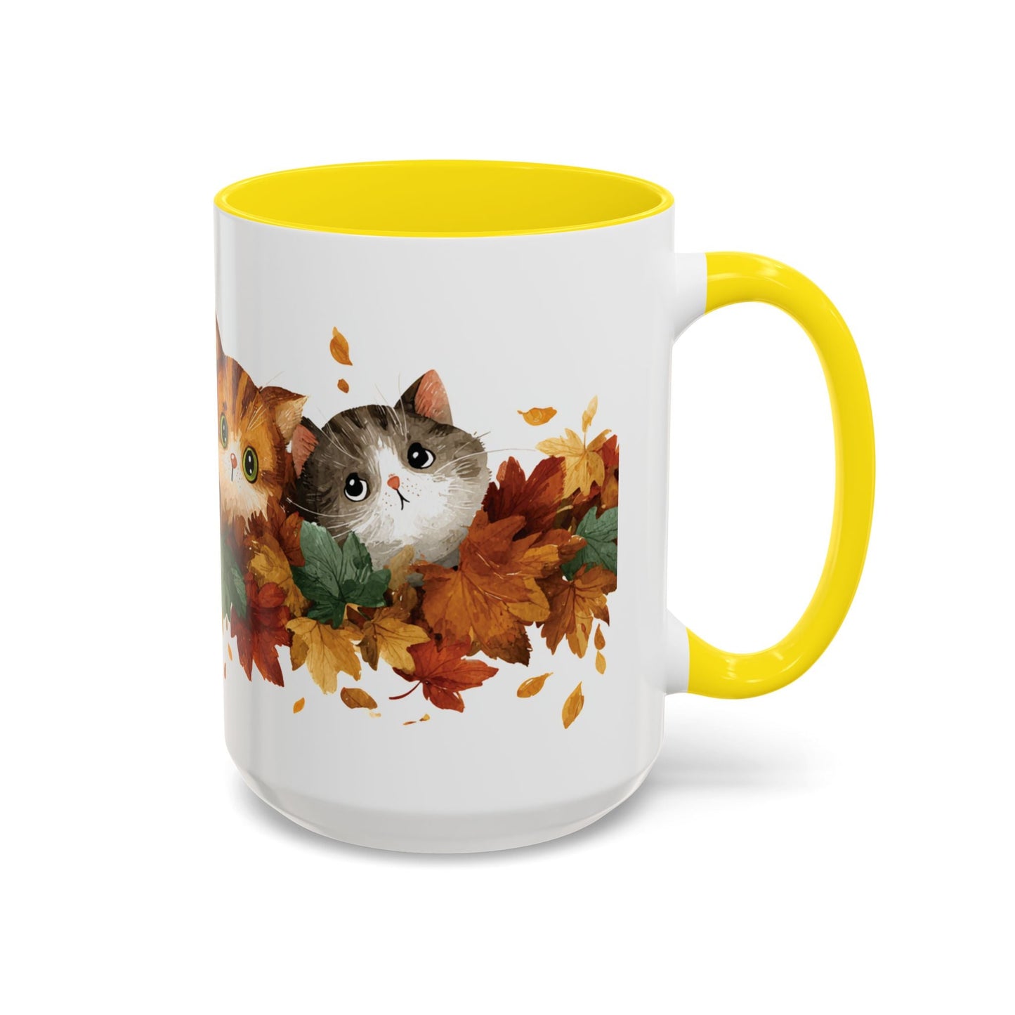 Autumn Cat Coffee Mug, Cute Animal Mug, Fall Decor, Gift for Cat Lovers, Warm Beverage Cup, Thanksgiving Coffee Cup Printify