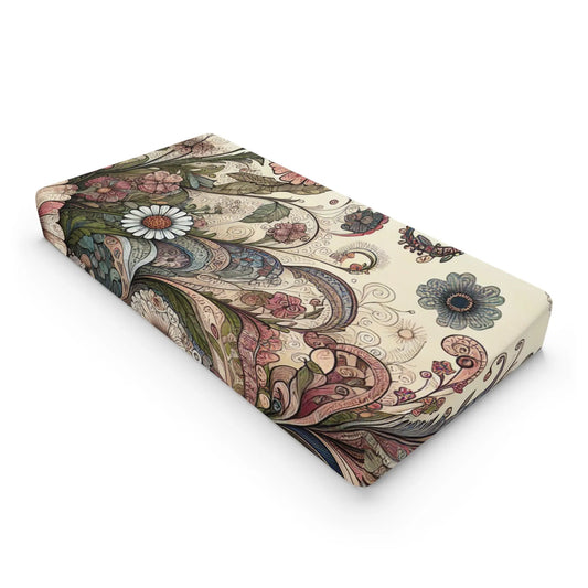 Floral Baby Changing Pad Cover - Soft Bedding, Nursery Decor, Baby Shower Gift, Floral Print, Modern Kids Room Printify