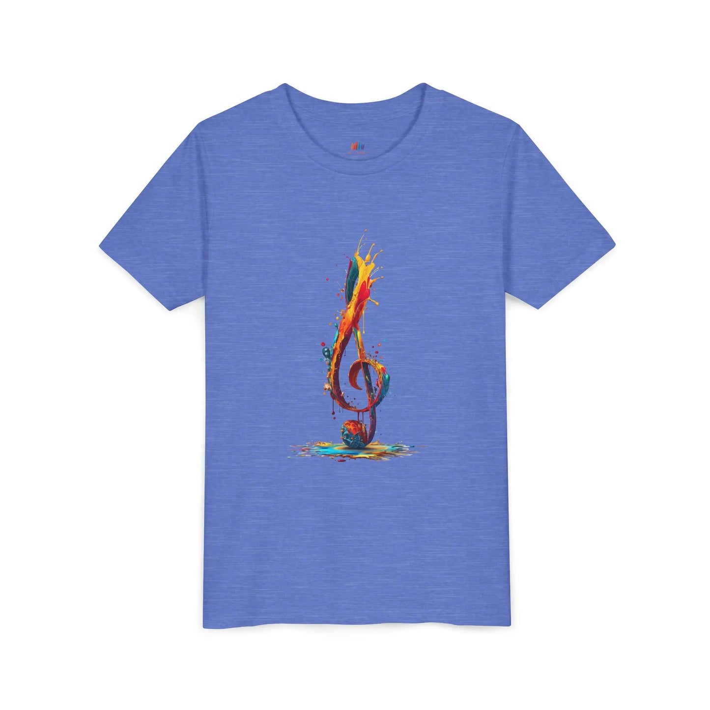 Youth Music Note Tee, Colorful Treble Clef Shirt, Printify