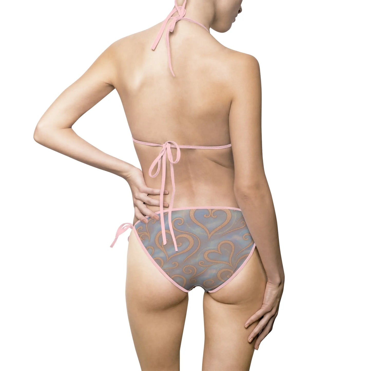 Bikini Swimsuit - Whimsical Romantic Rose Gold and Blush Pink Design Printify