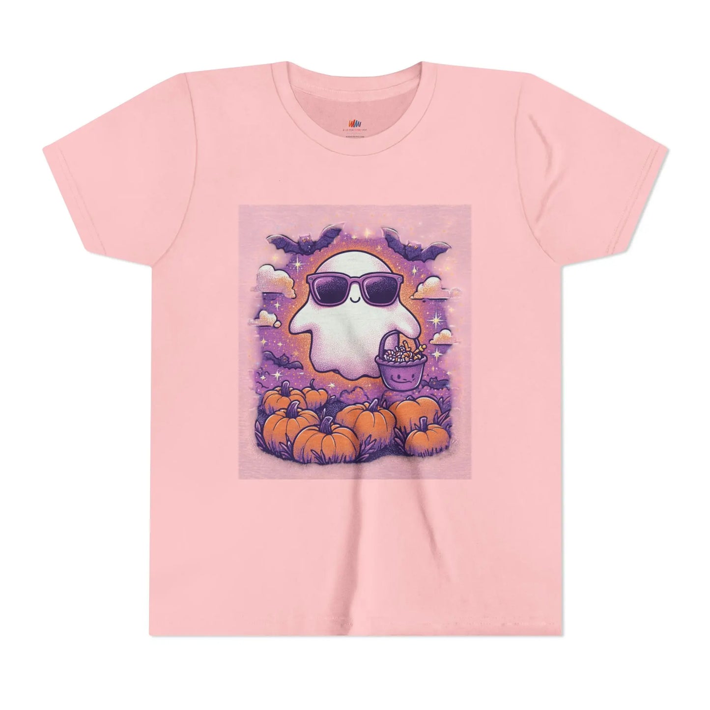 Adorable Ghost Halloween Tee, Youth Short Sleeve T-Shirt Printify