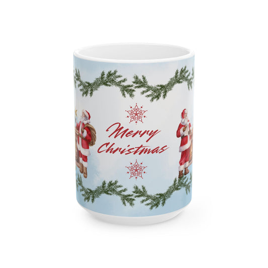 Merry Christmas Ceramic Mug, Holiday Gift, Festive Coffee Cup, Christmas Decor, Seasonal Beverageware