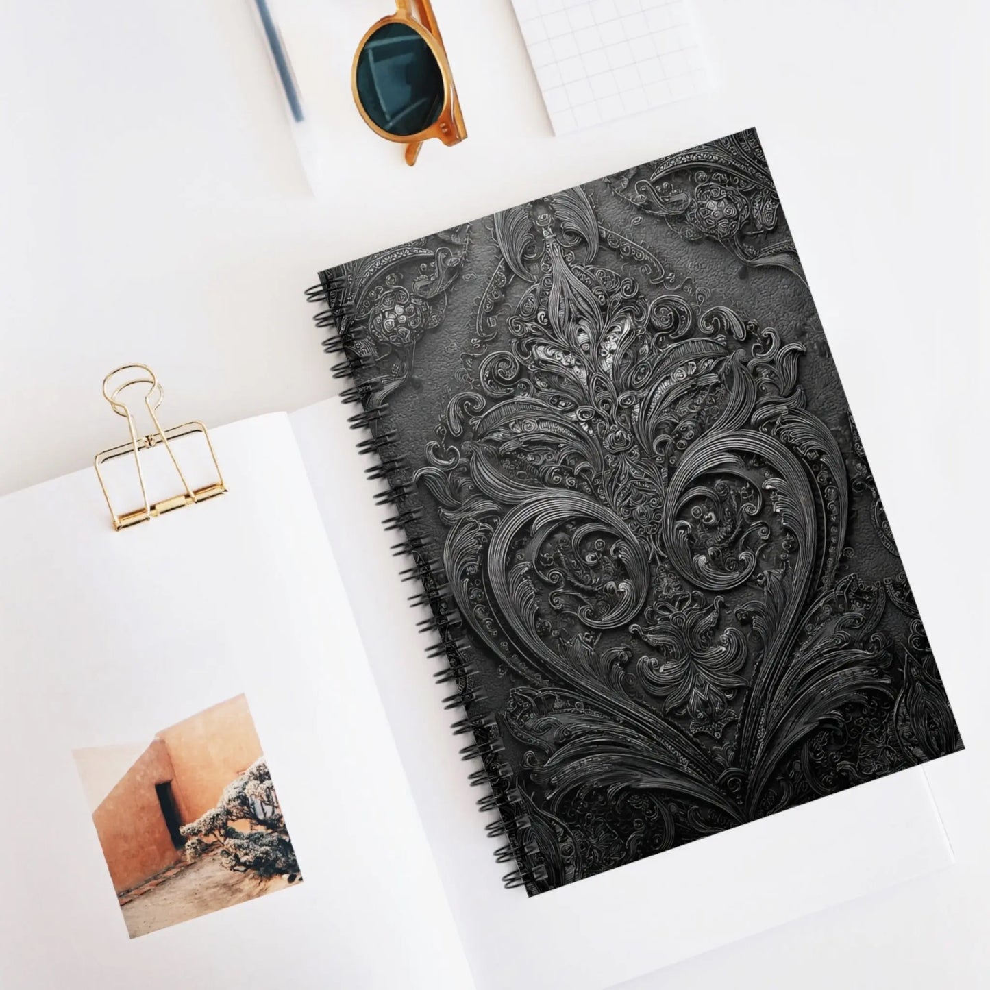 Spiral Notebook - Gothic Lace Texture Journal -