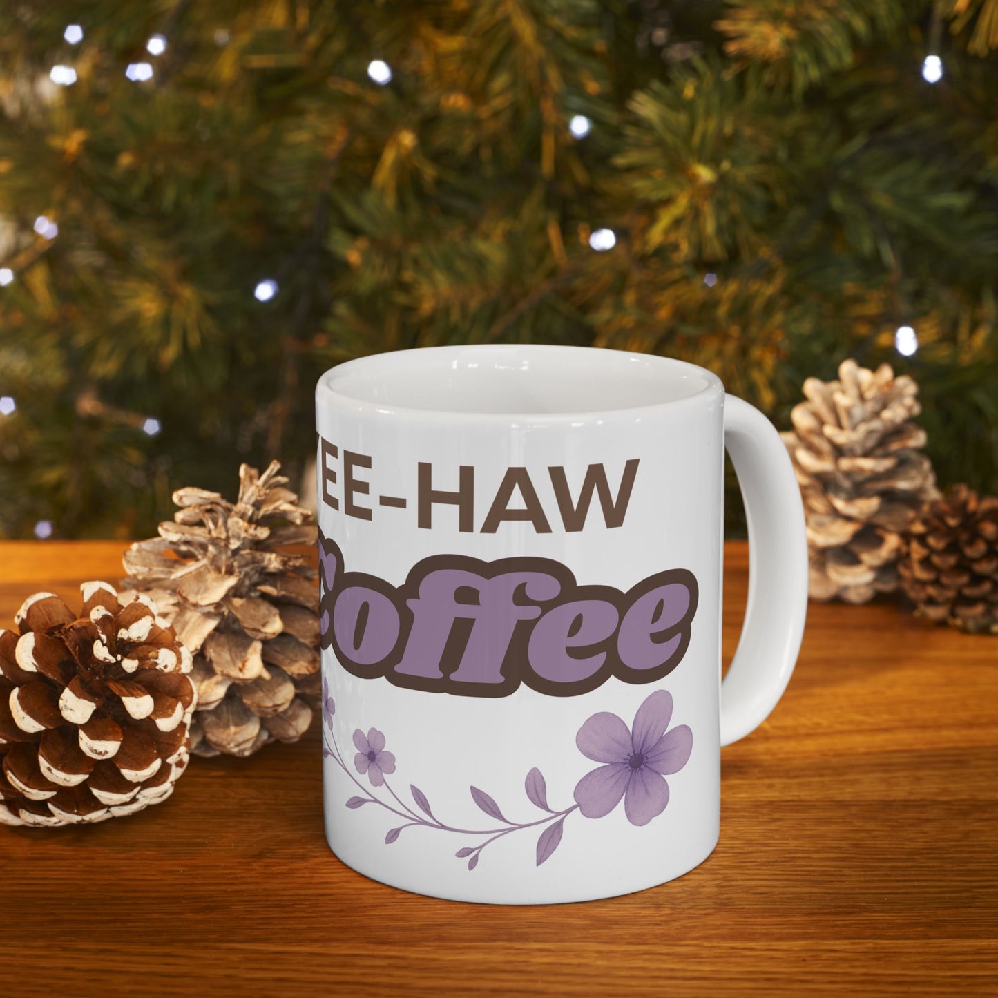 Cowgirl Pony Coffee Mug Yee Haw Coffee White Glossy Cup 11oz and 15oz