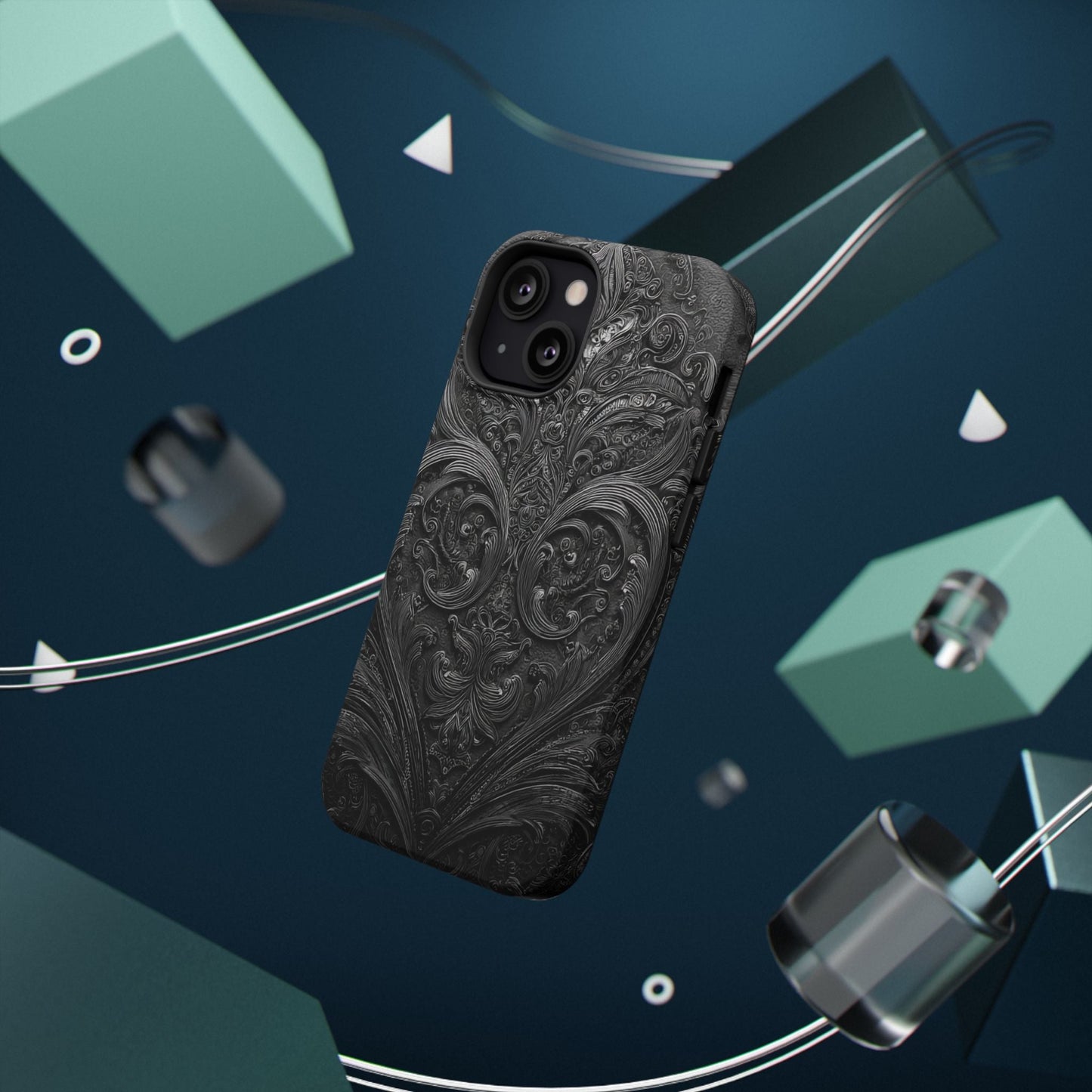 Phone Cases - Elegant Vintage Black Lace Design Printify