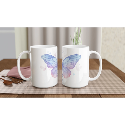 Zodiac Gemini - Socially Butterflies - White 15oz Ceramic Mug Glossy | Unique Everyday Designz Home, Gifts & Apparel A Lid for Every Pot ~Everyday Designz~