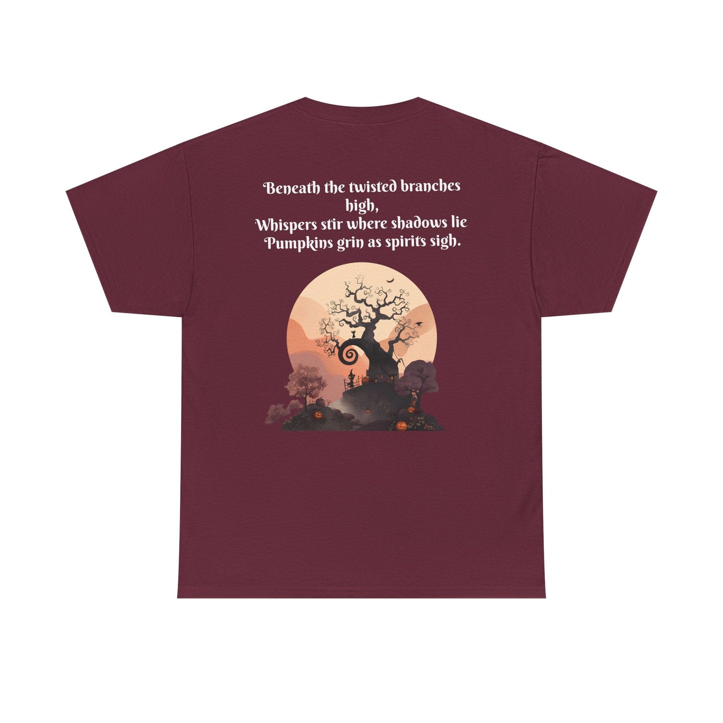 Spooky Sunset Tee, Halloween Shirt, Fall Apparel, Unisex Graphic Tee, Autumn Vibes, Cozy Casual Wear Printify