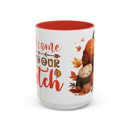 Accent Coffee Mug - Welcome to Our Patch Pumpkin Family Design