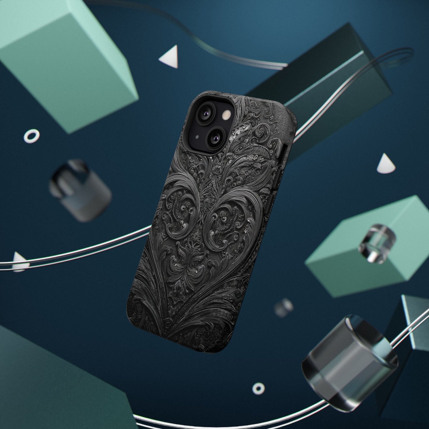 Phone Cases - Elegant Vintage Black Lace Design Printify