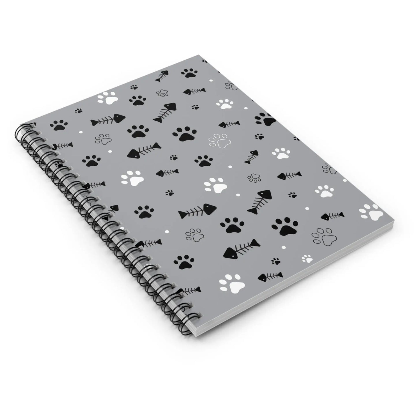 Paw Print Spiral Notebook - Perfect for Pet Lovers, Journal, School Supplies, Dog Mom Gift, Cute Stationery Printify