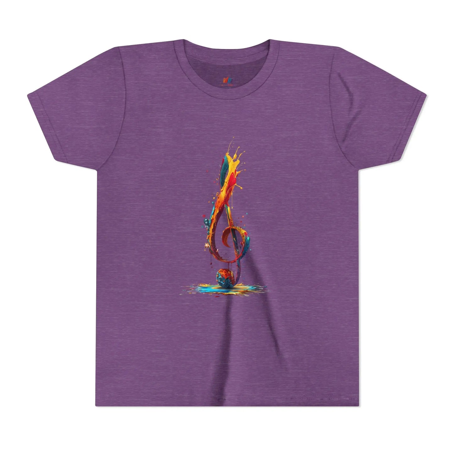 Youth Music Note Tee, Colorful Treble Clef Shirt, Printify