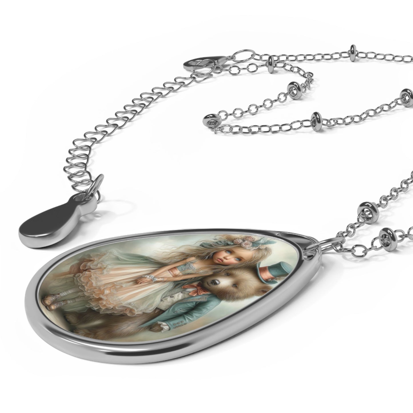 Necklace Whimsical Girl and Guardian Bear Printify