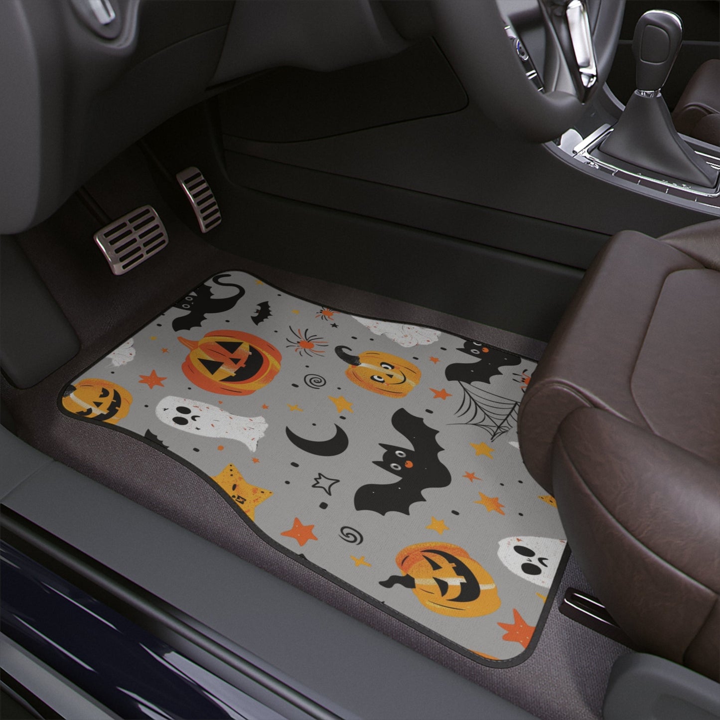 Halloween Car Floor Mats, Fun Decorative Mats for Car, Autumn Decorations, Seasonal Car Accessories, Spooky Car Accessories Printify