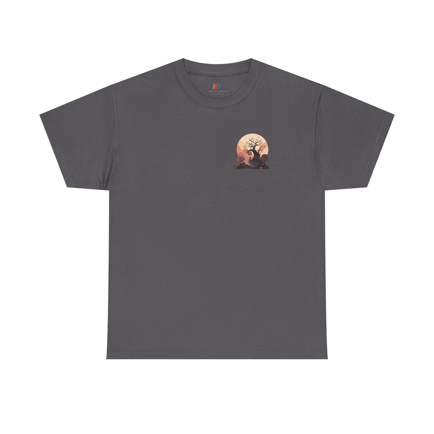 Spooky Sunset Tee, Halloween Shirt, Fall Apparel, Unisex Graphic Tee, Autumn Vibes, Cozy Casual Wear Printify