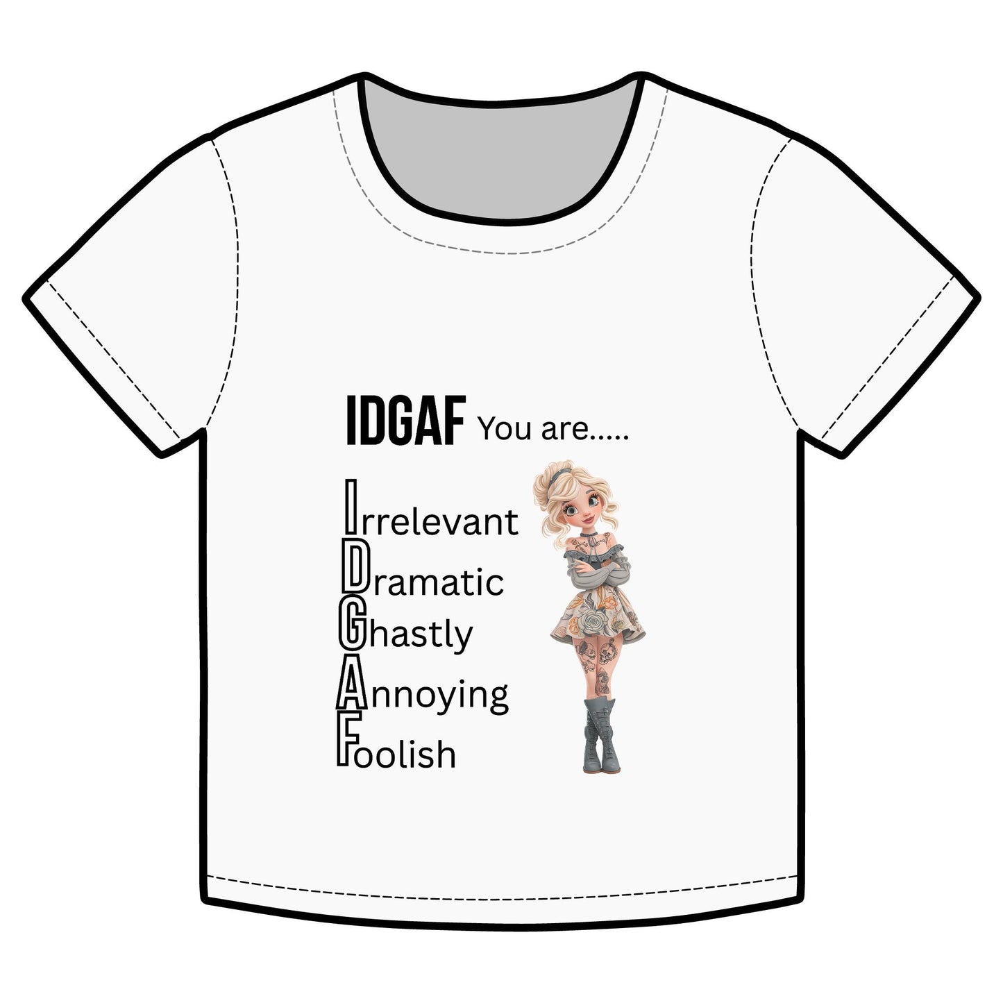 IDGAF Organic Rib Tee, Funny tee for Women, Clothing, Apparel Printify