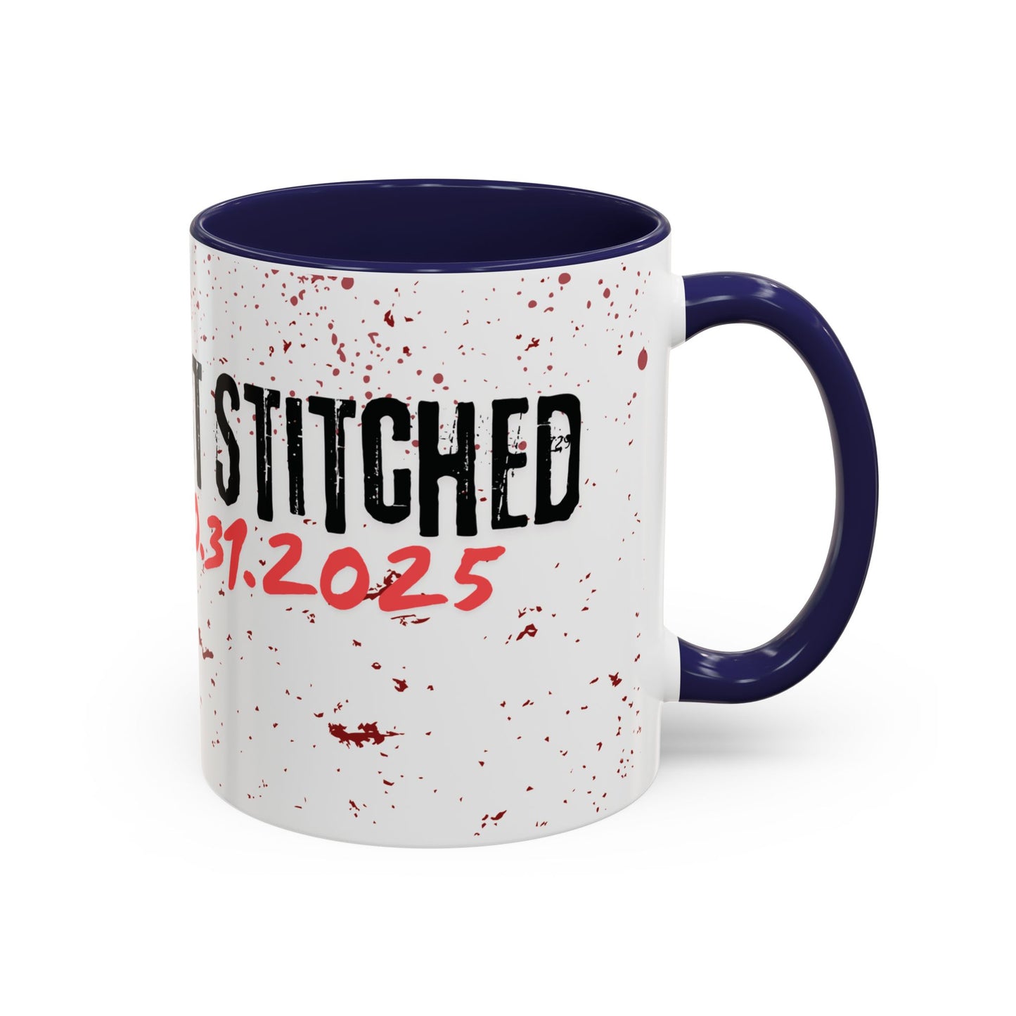 Accent Coffee Mug - Gothic Halloween Bride and Groom Just Stitched Personalized Mug