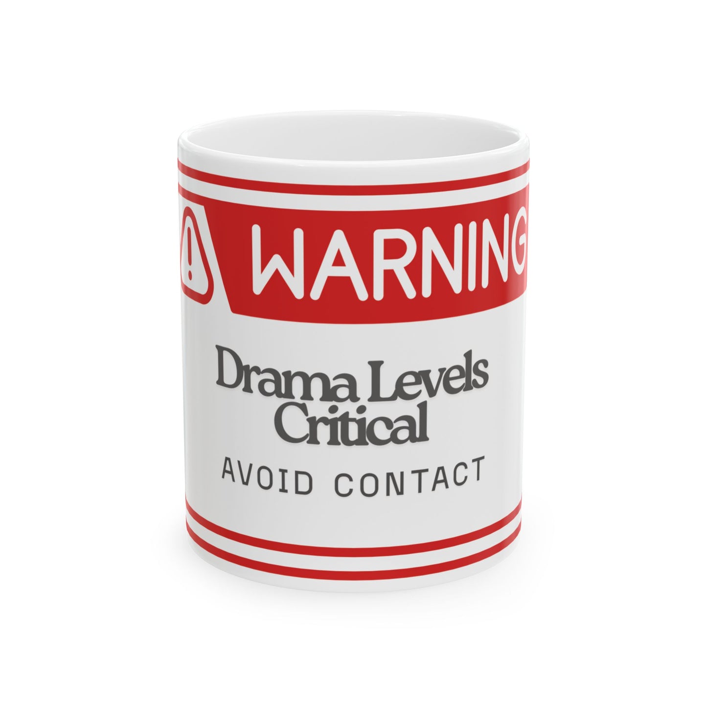 Warning Mug - Dram Level Critical Avoid Contact| Funny Coffee Cup, Gift for Coworkers, Mom, Dad, Humorous Office Mug, Unique Kitchen Decor