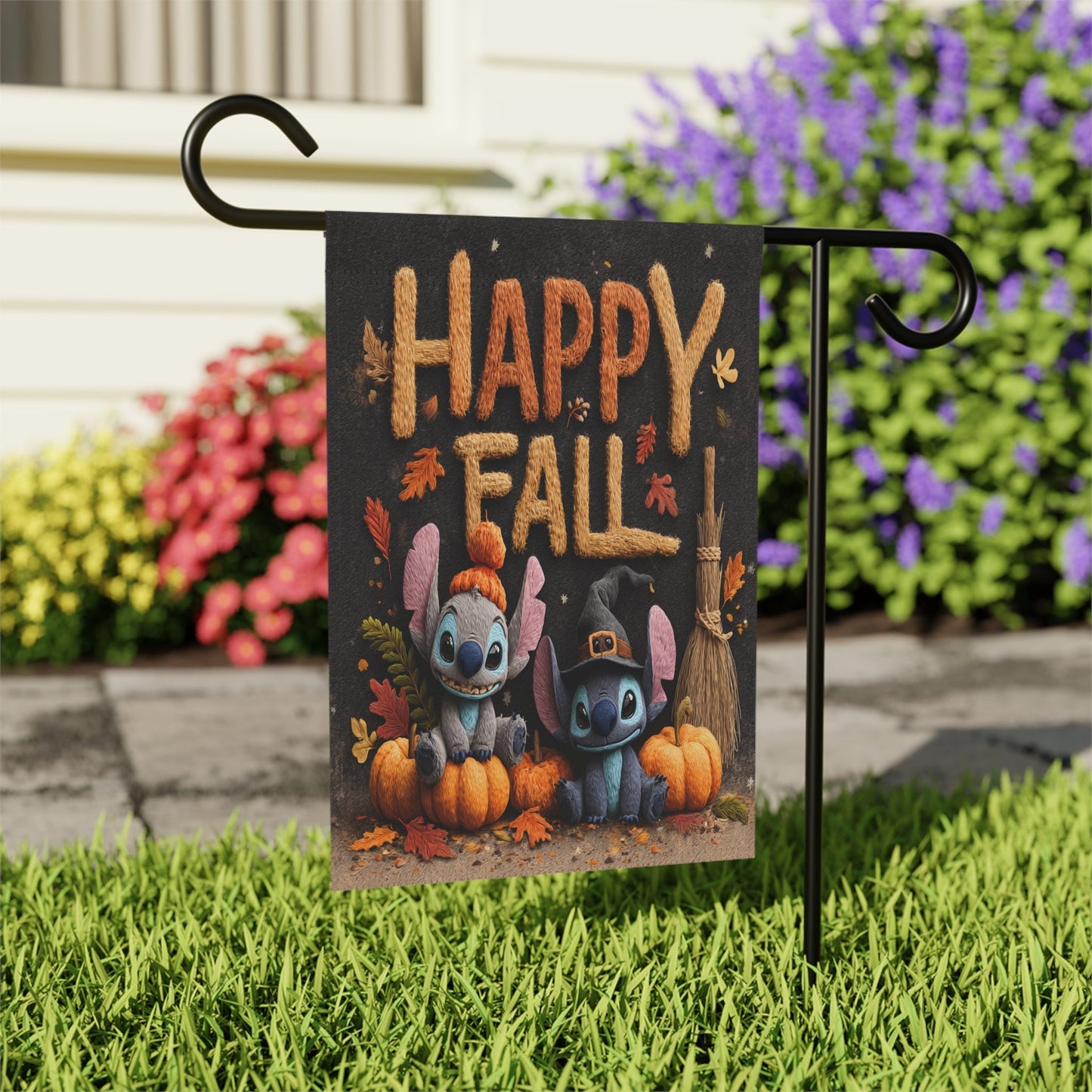 Autumn Garden Banner, Fall Decor, Happy Fall Flag, Outdoor Home Decoration, Halloween Yard Sign, Seasonal Garden Flag Printify