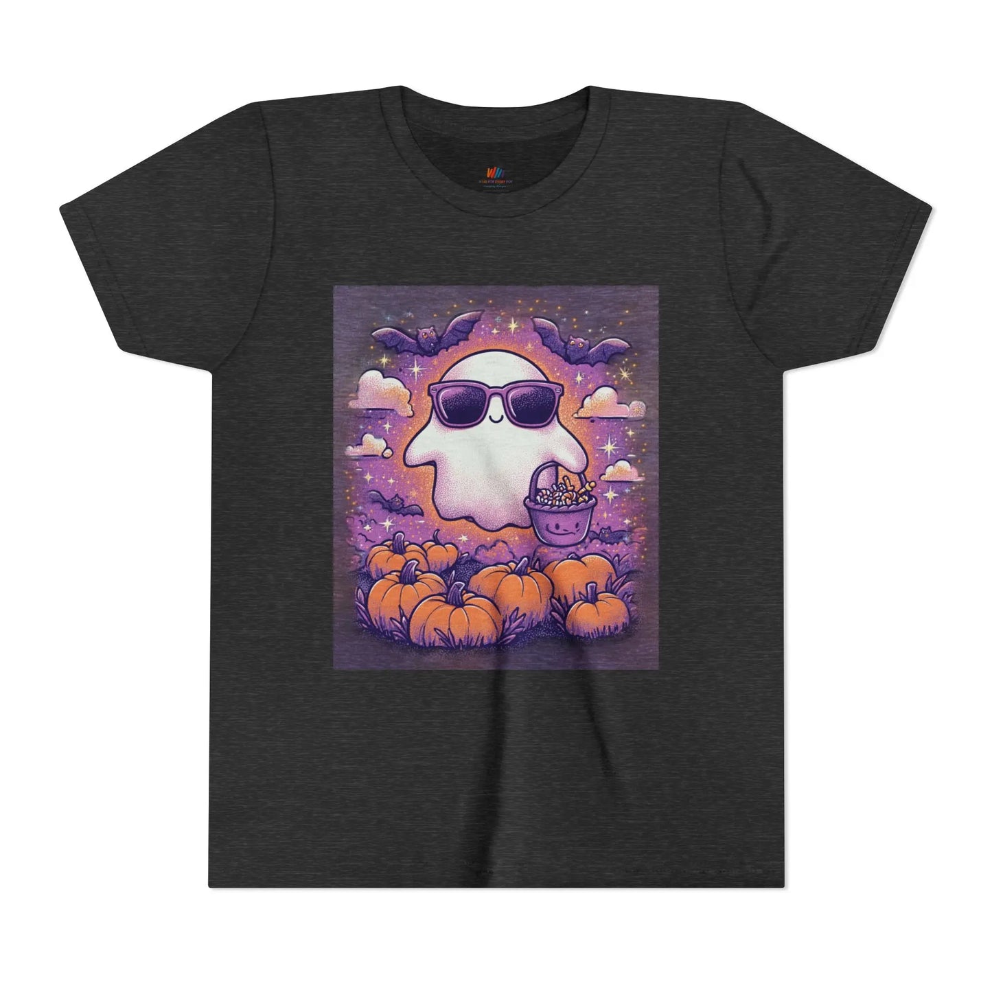 Adorable Ghost Halloween Tee, Youth Short Sleeve T-Shirt Printify