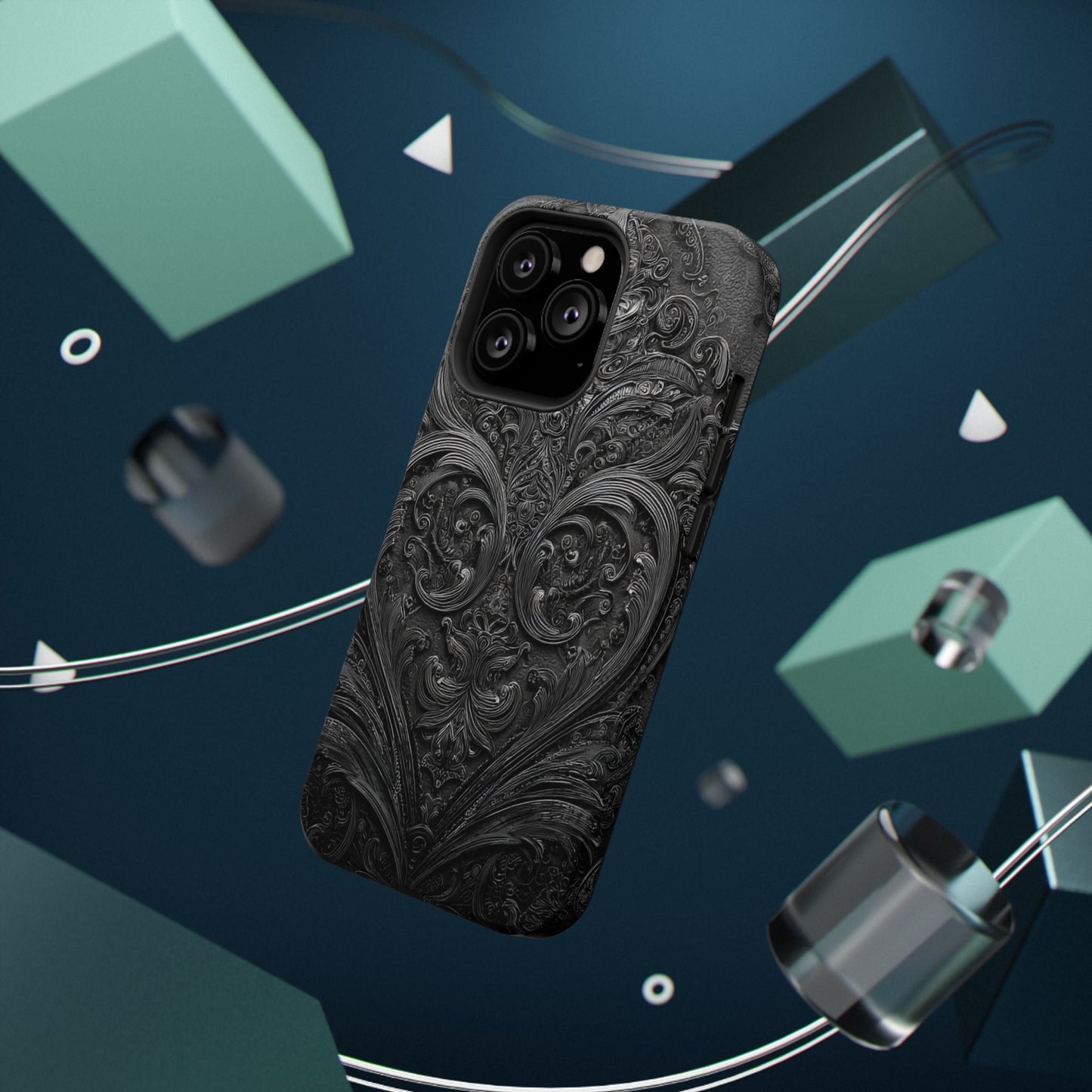 Phone Cases - Elegant Vintage Black Lace Design Printify