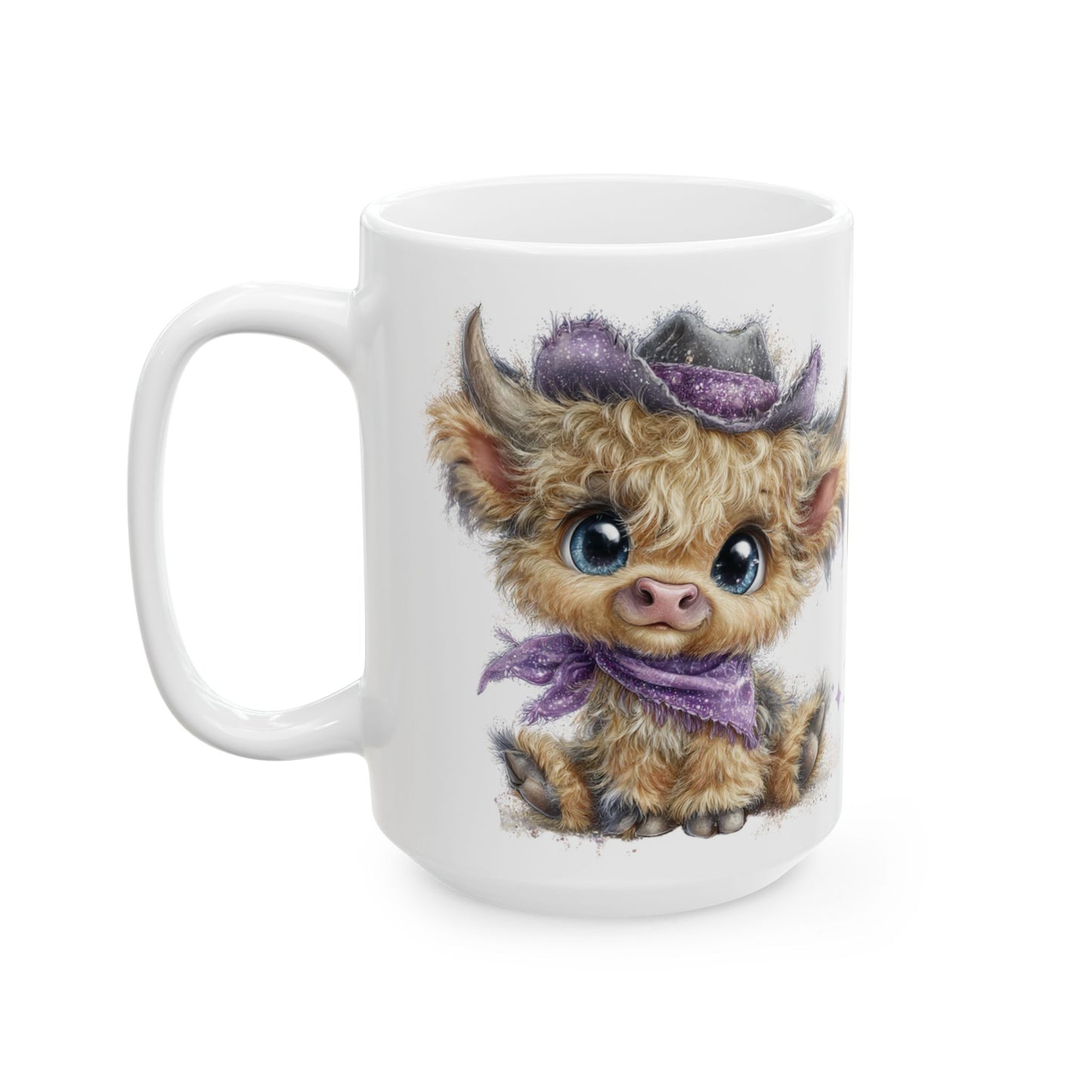 Highland Cow Coffee Mug Moo Re Coffee White Glossy Cup 11oz and 15oz