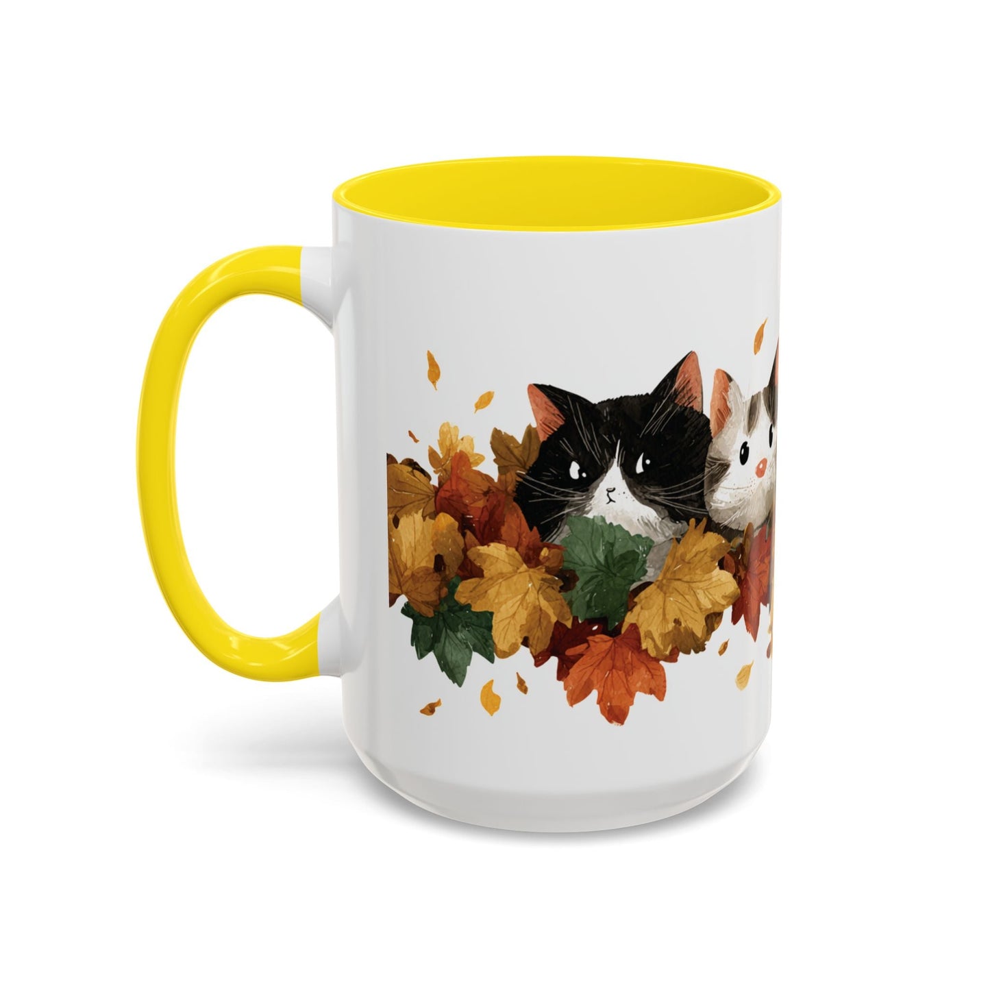 Autumn Cat Coffee Mug, Cute Animal Mug, Fall Decor, Gift for Cat Lovers, Warm Beverage Cup, Thanksgiving Coffee Cup Printify