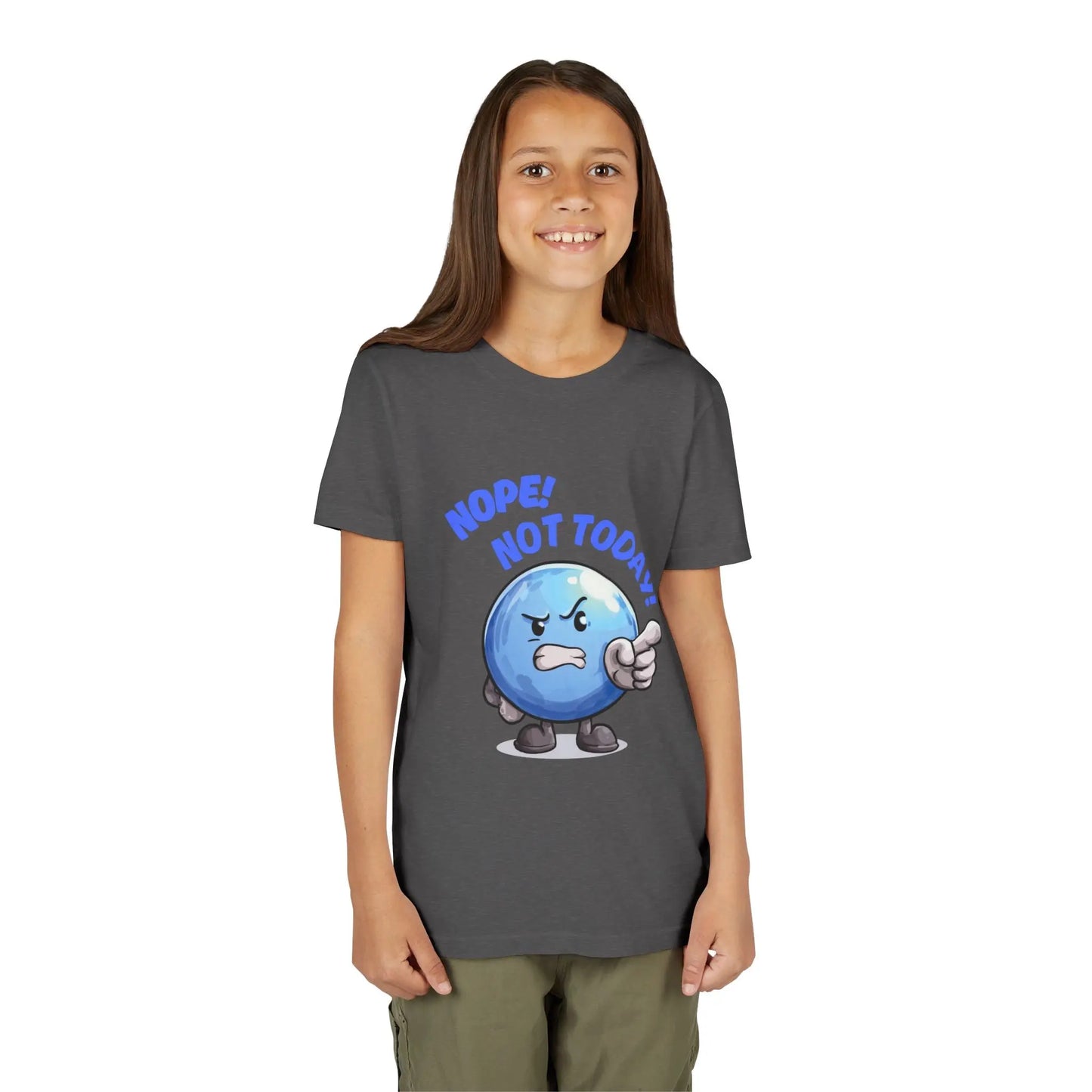 Funny Emoji Nope Not Today Youth Tee Printify