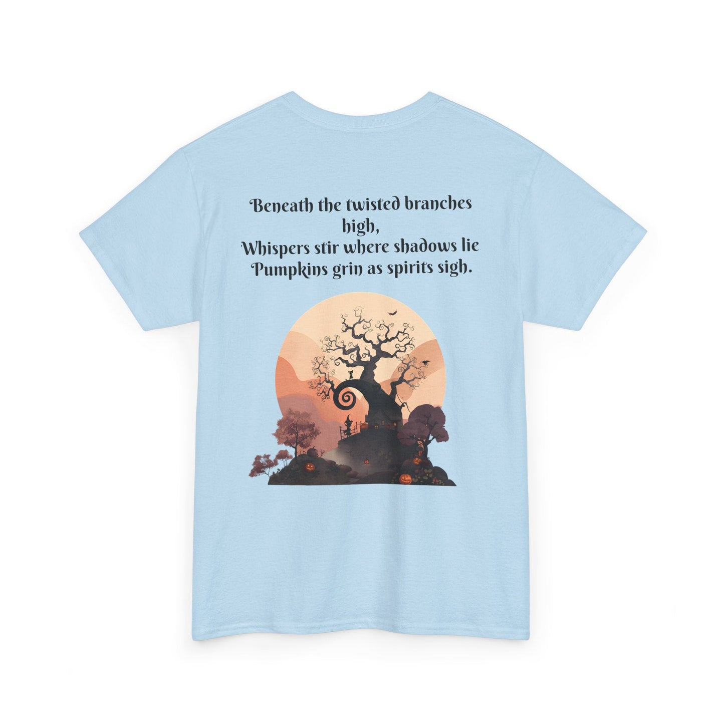 Spooky Sunset Tee, Halloween Shirt, Fall Apparel, Unisex Graphic Tee, Autumn Vibes, Cozy Casual Wear Printify