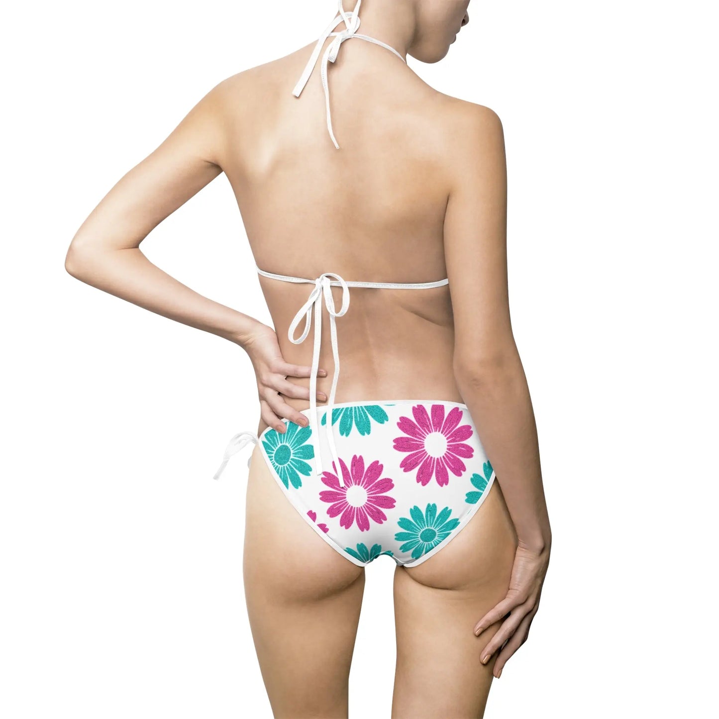 Bikini Swimsuit - Pop Art Floral over White Printify